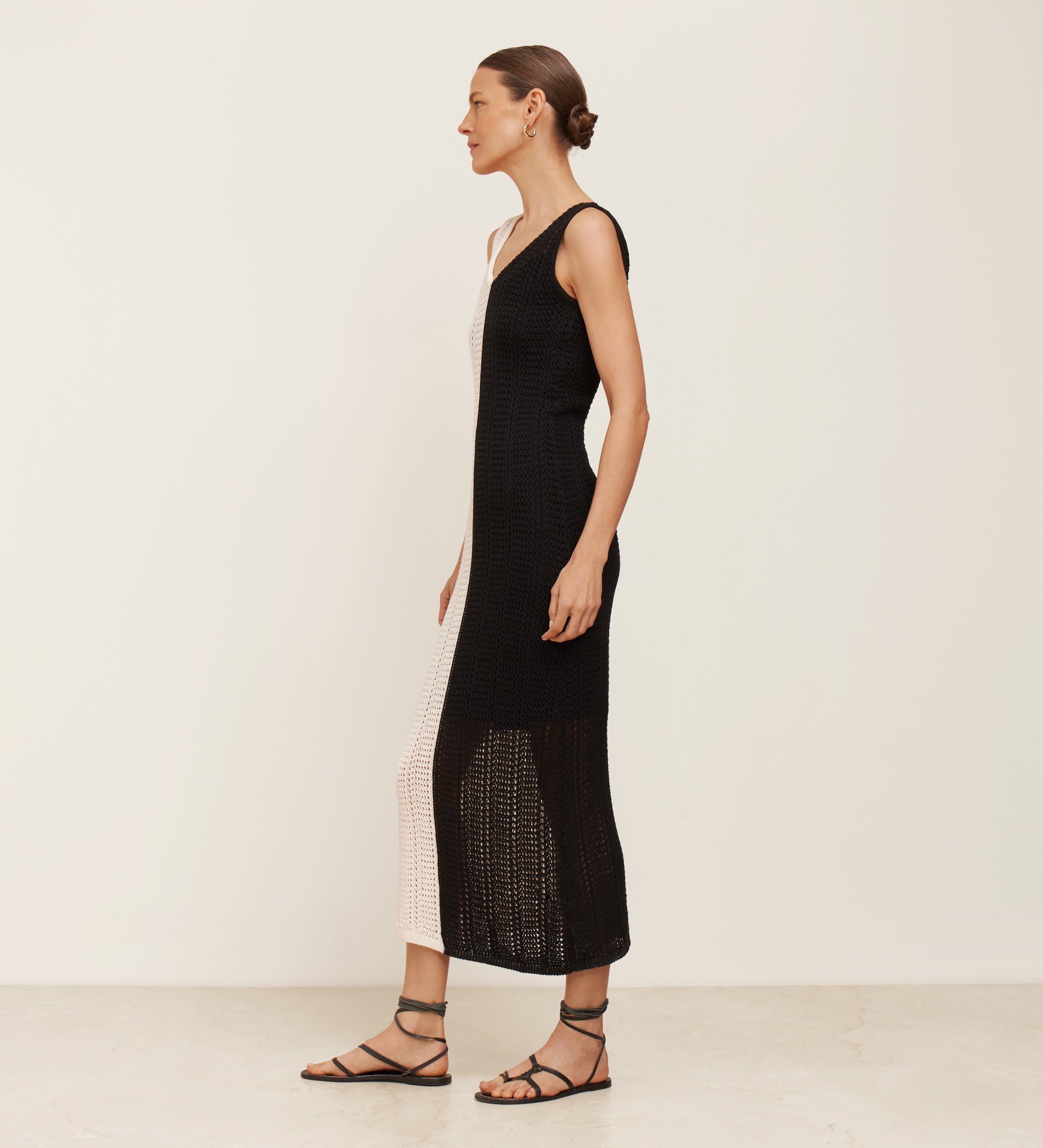 Two-tone tricot dress