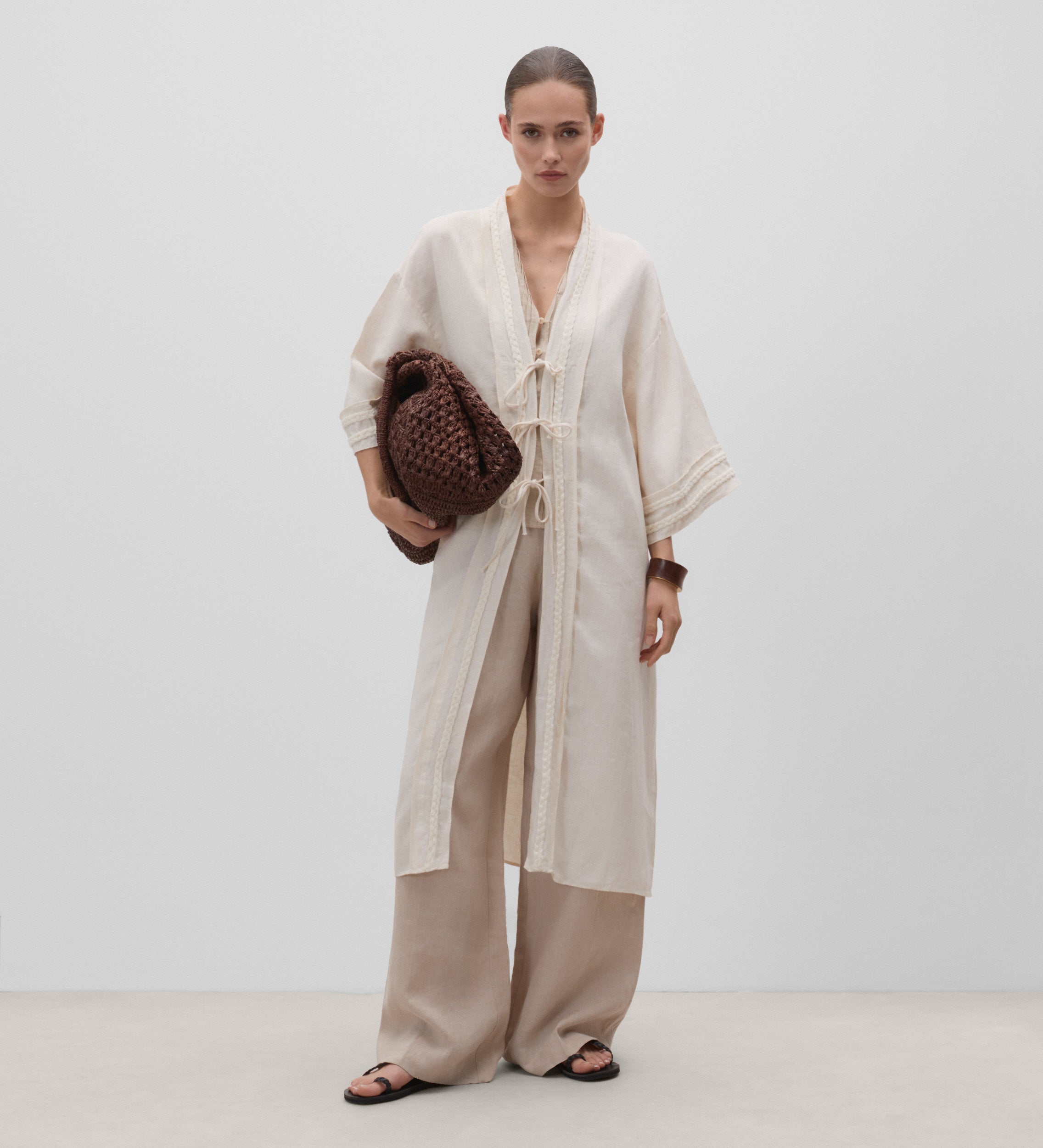 Tresses caftan en lin