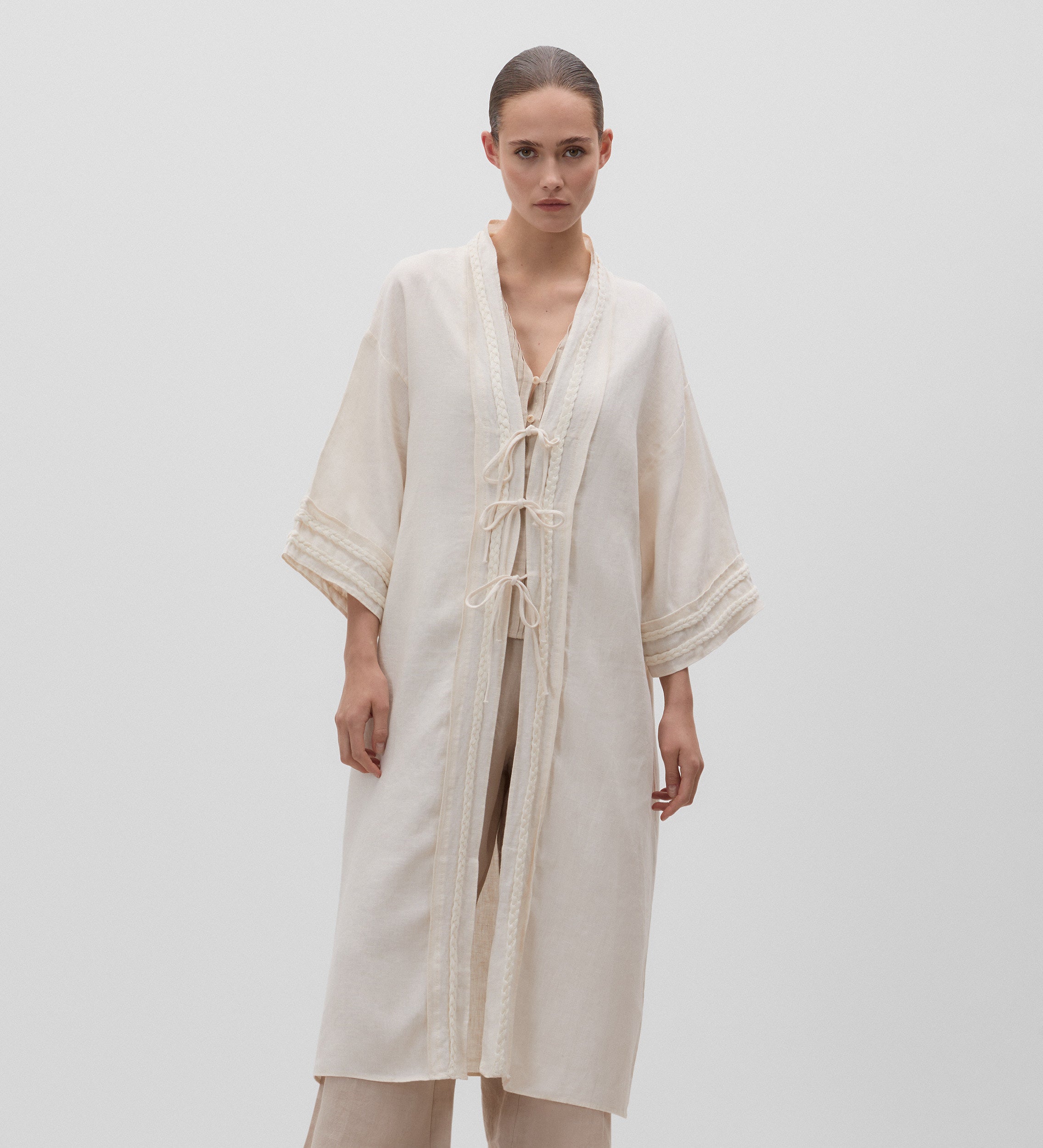 Tresses caftan en lin