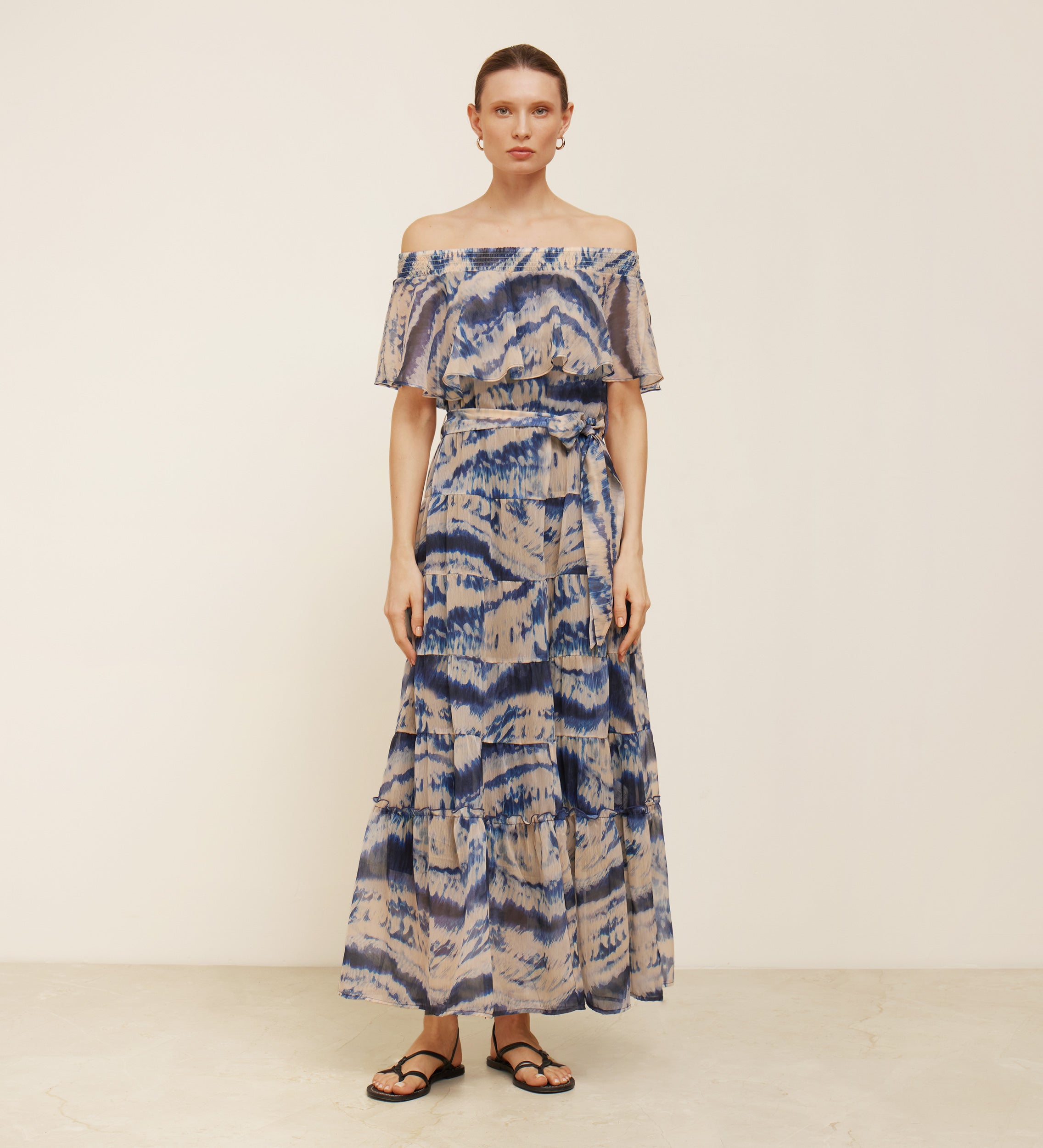 Flowing printed dress