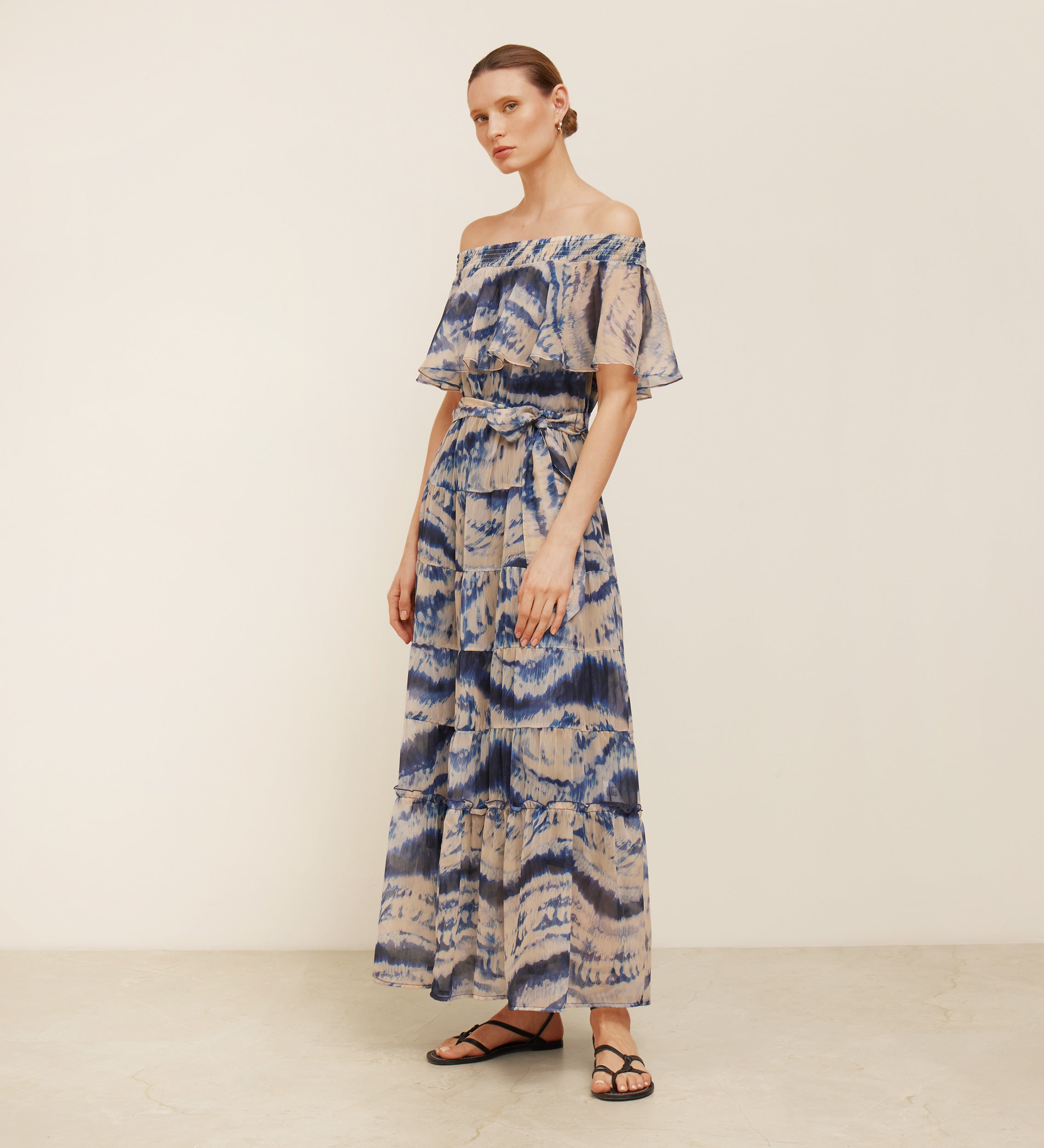 Flowing printed dress