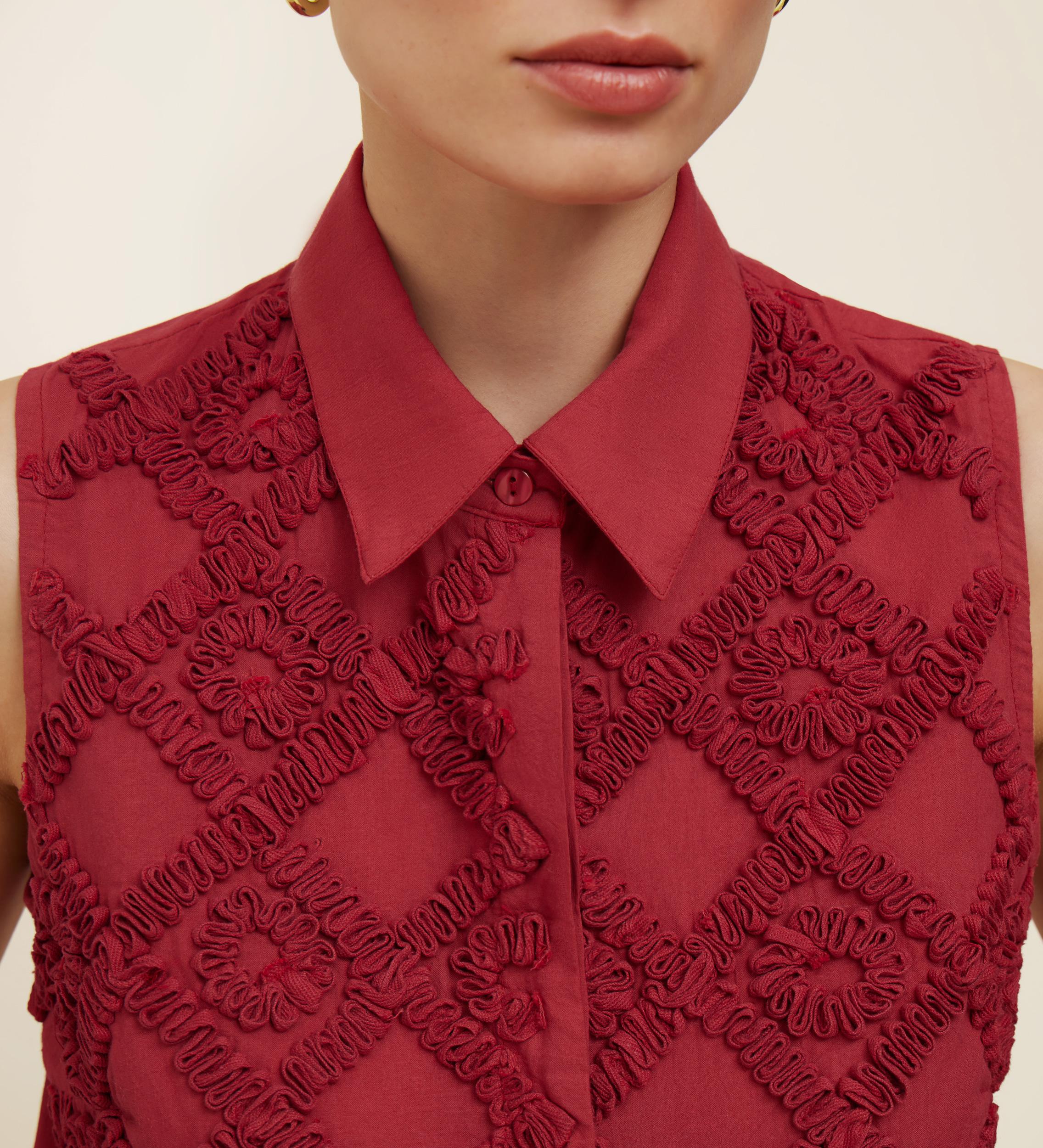 Embroidered ribbon top