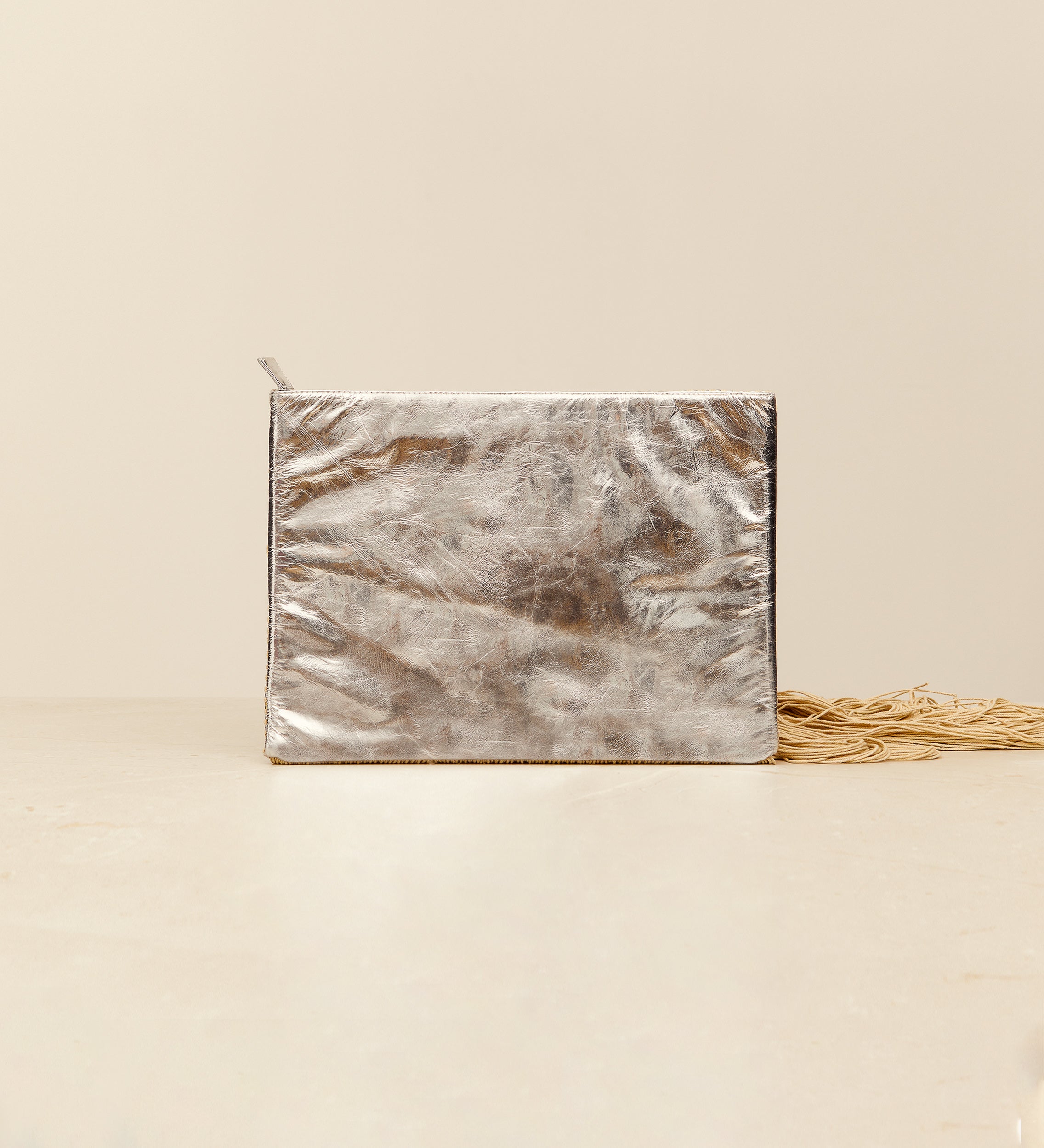 Metallic leather bag