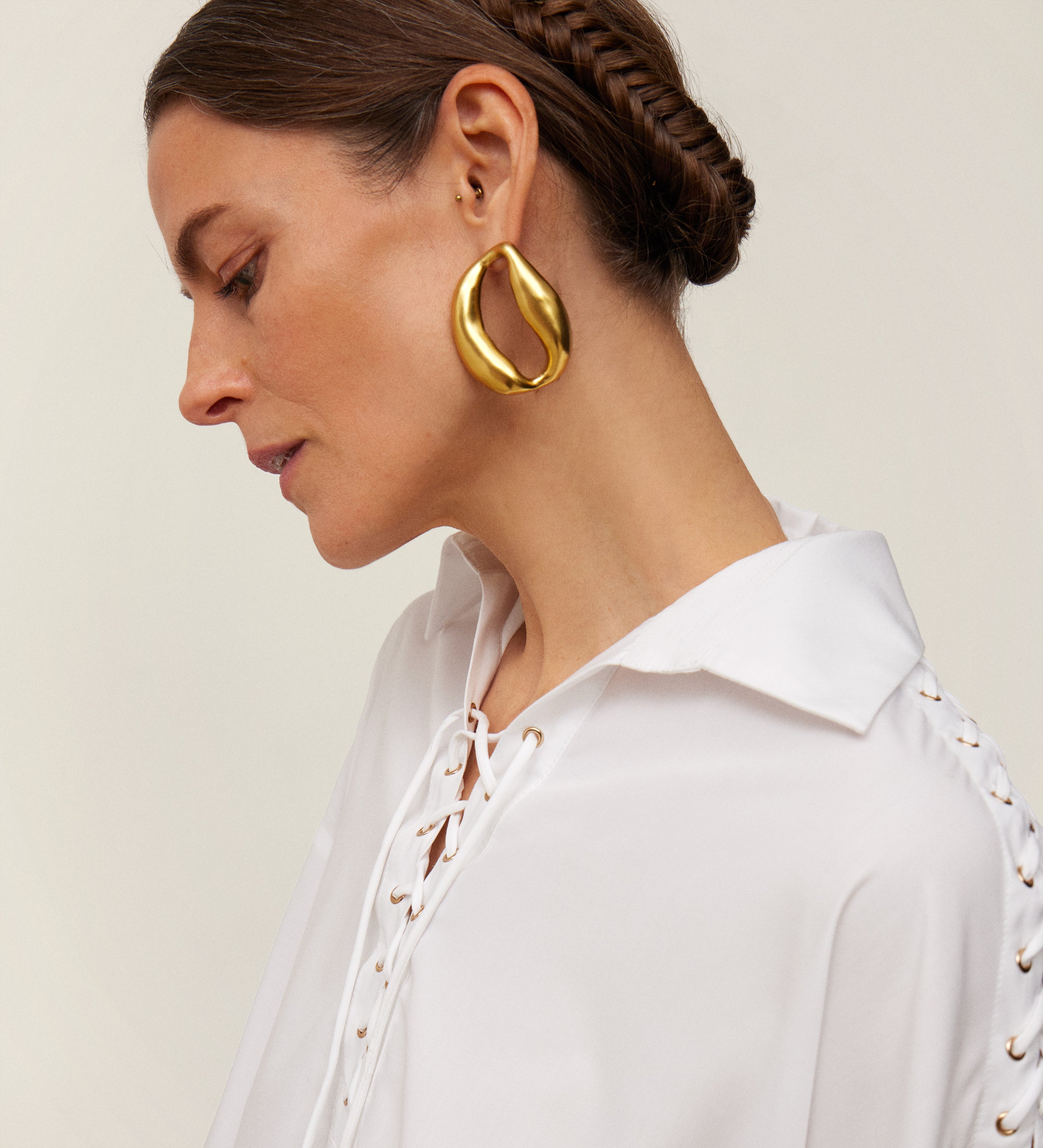 Bowed eyelet shirt