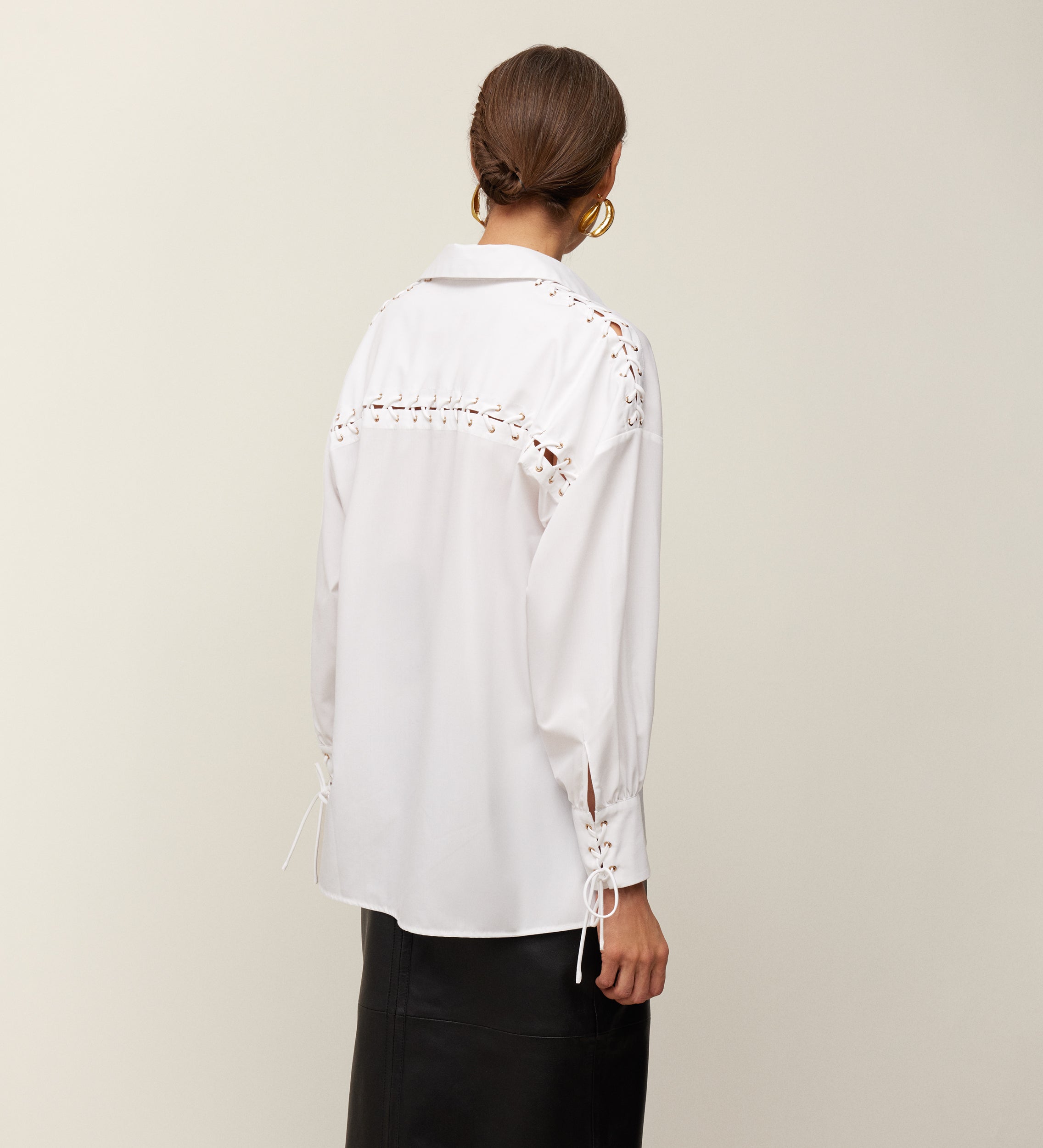 Bowed eyelet shirt