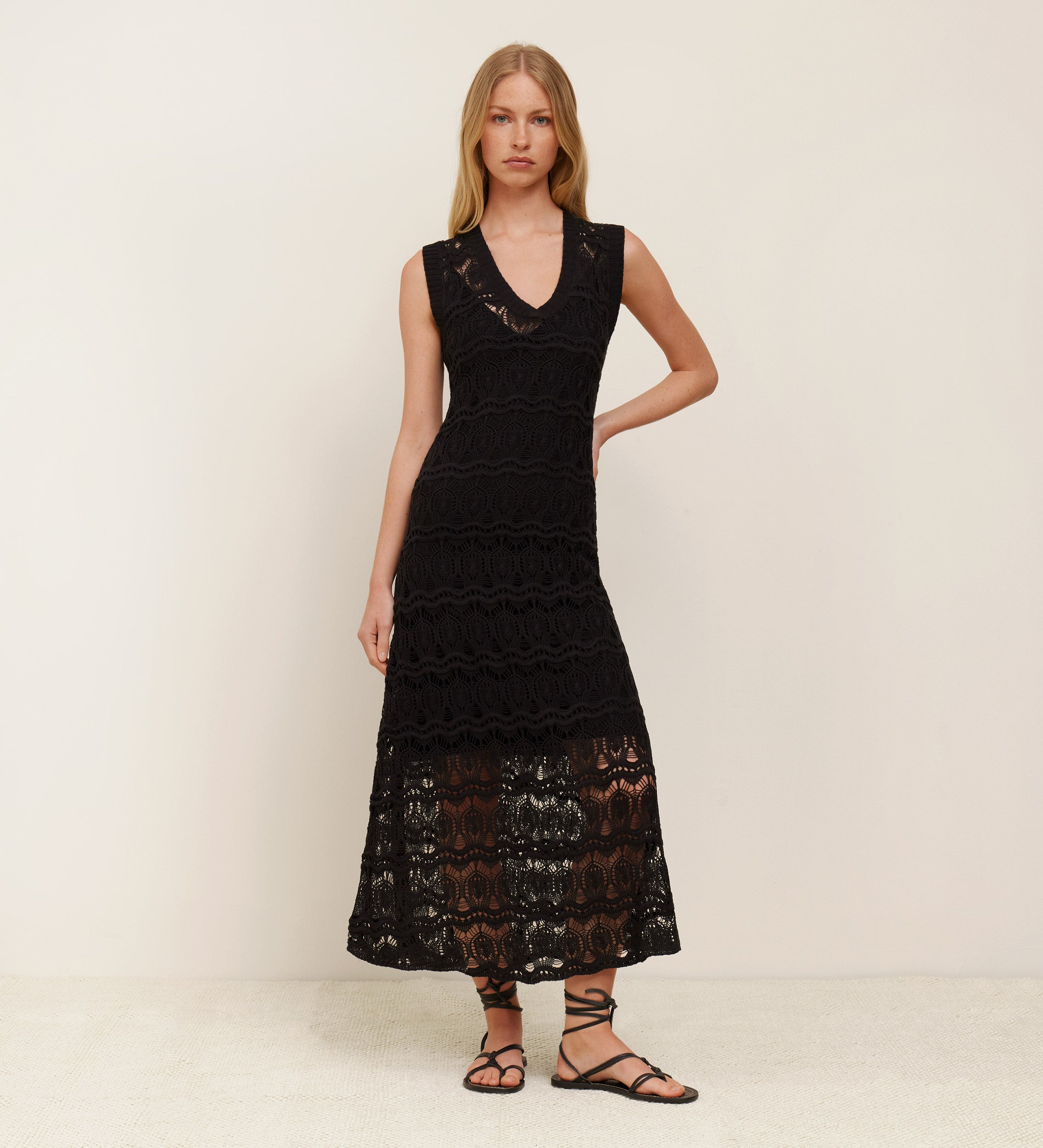 Robe en tricot ajouré