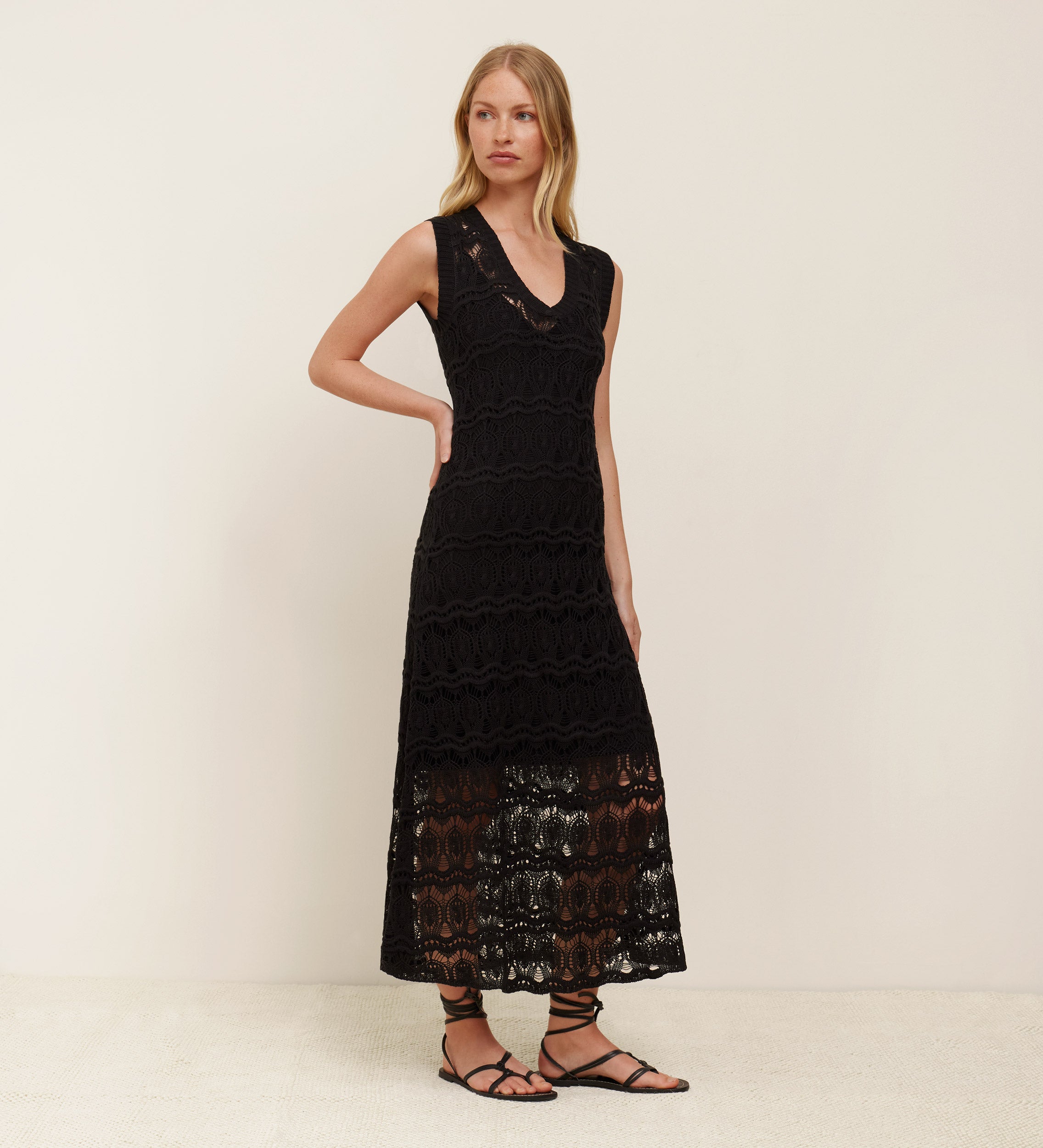 Robe en tricot ajouré