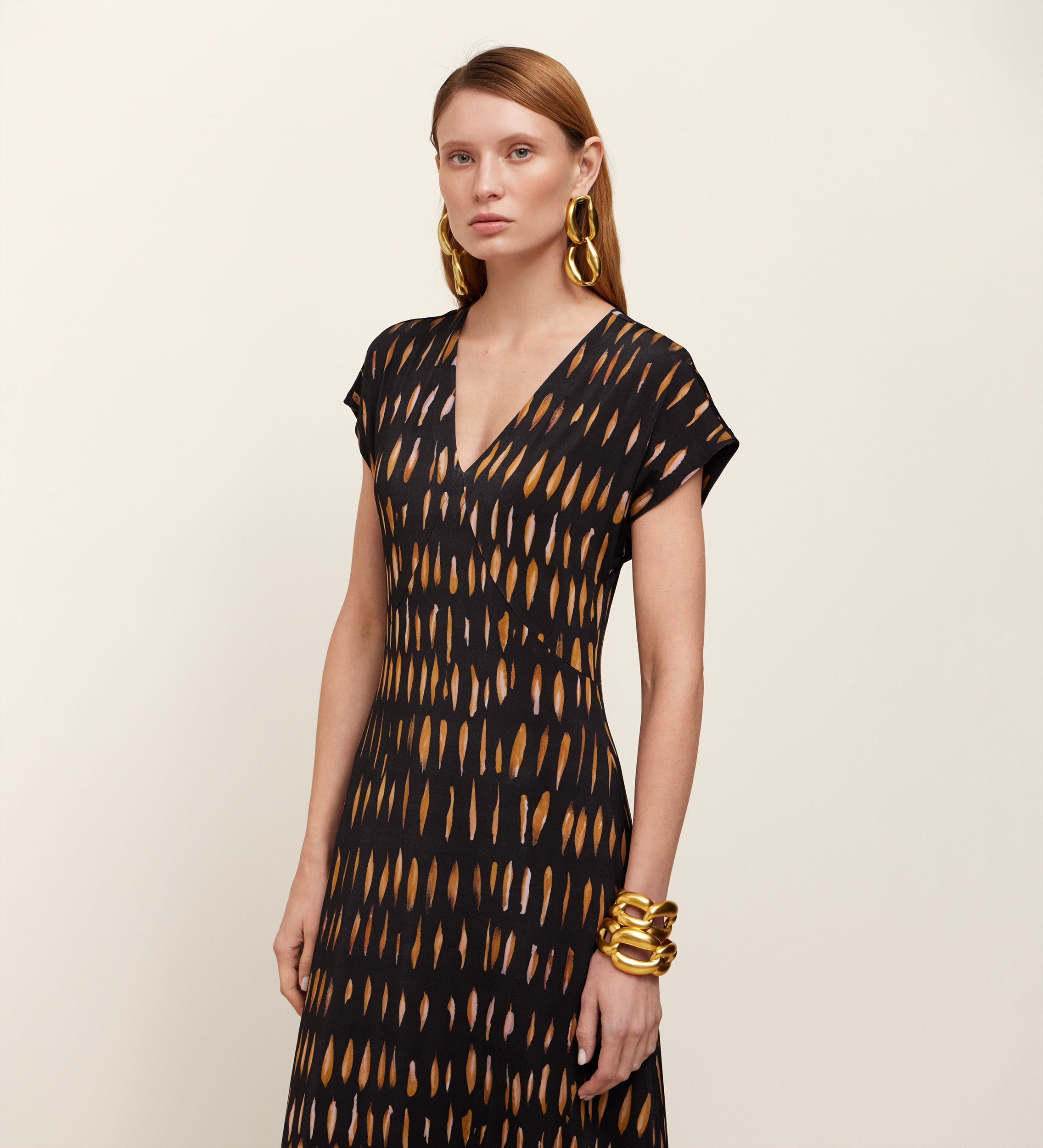 Printed knit dress