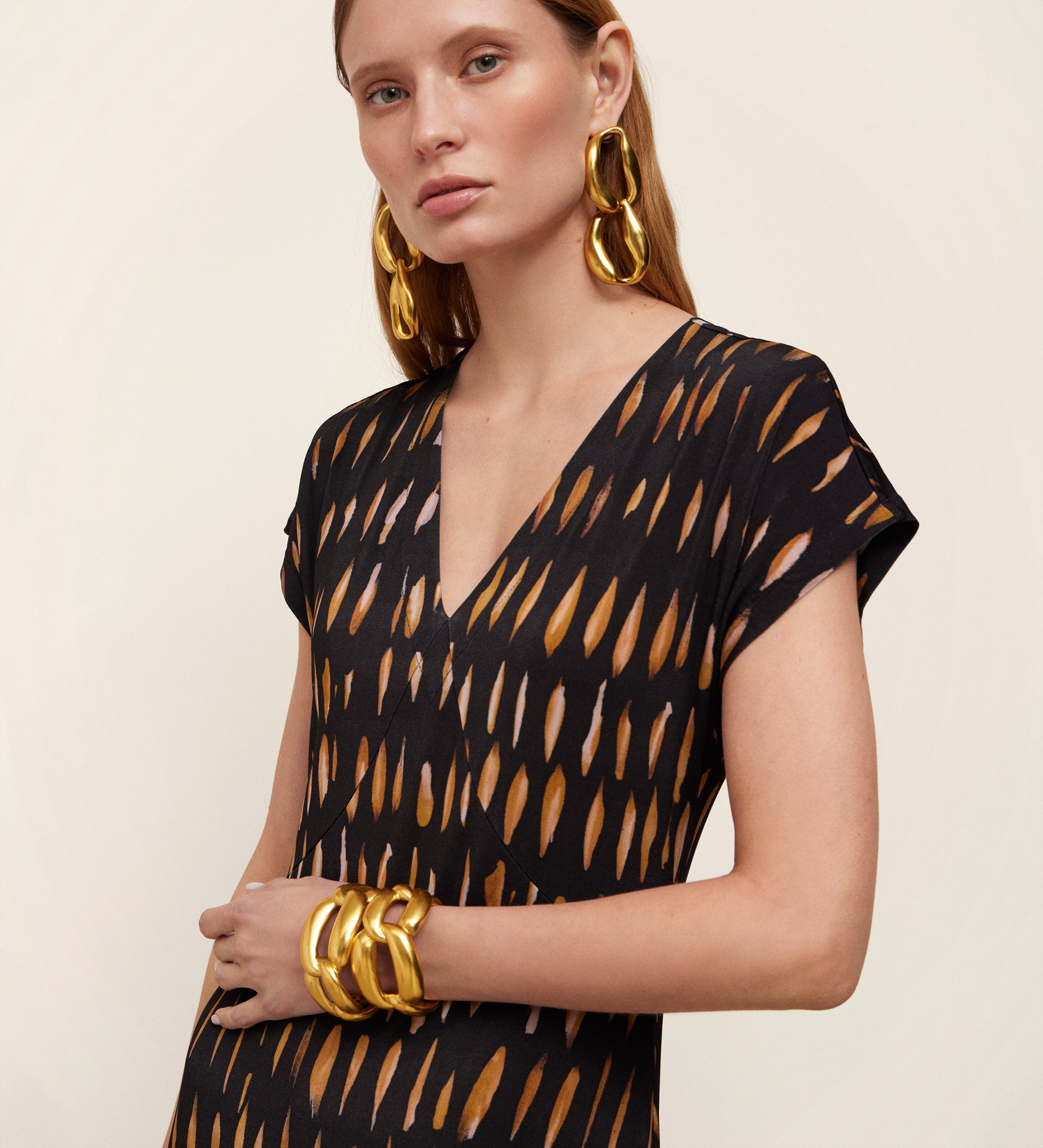 Printed knit dress