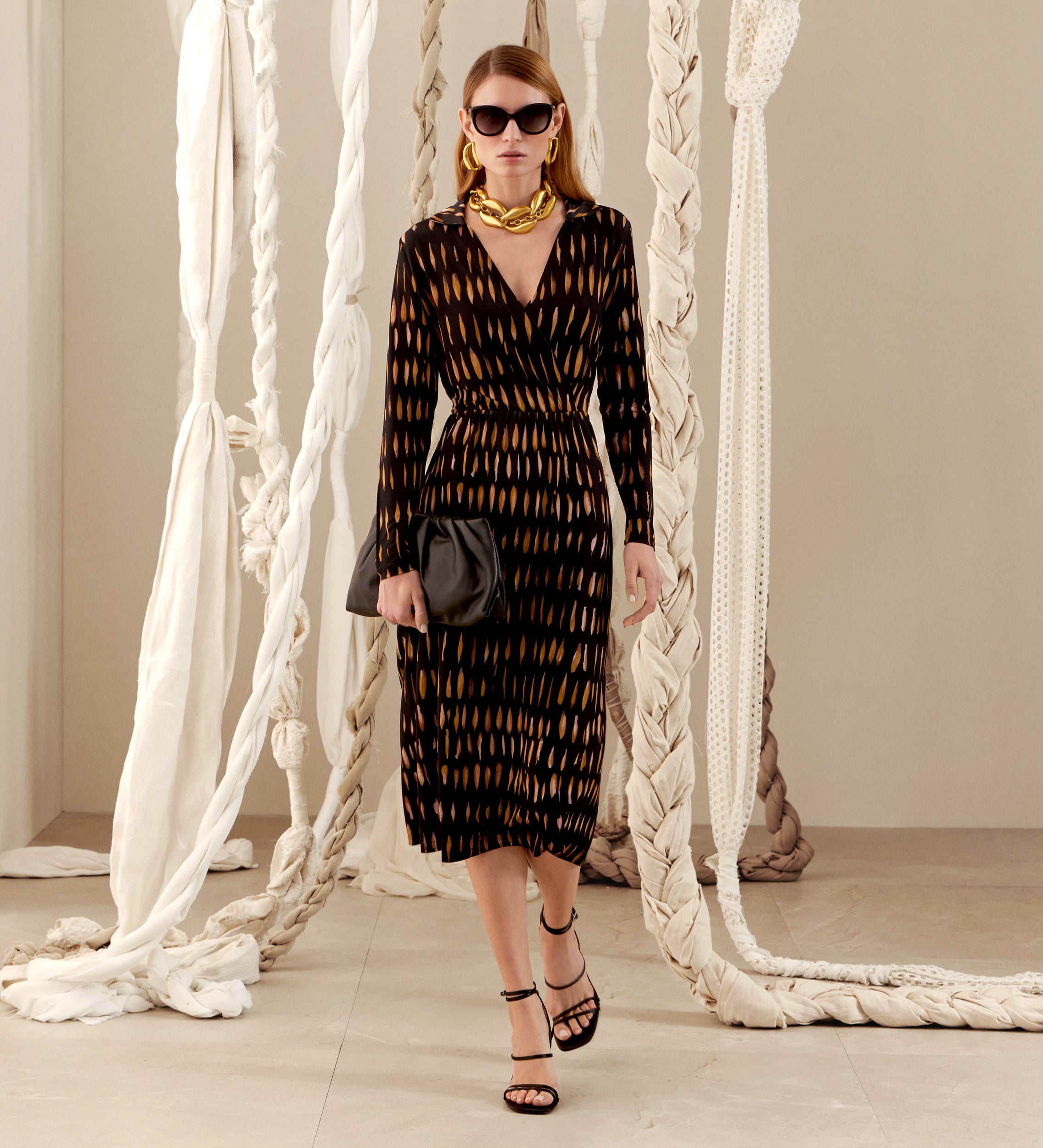 Robe en maille imprimée