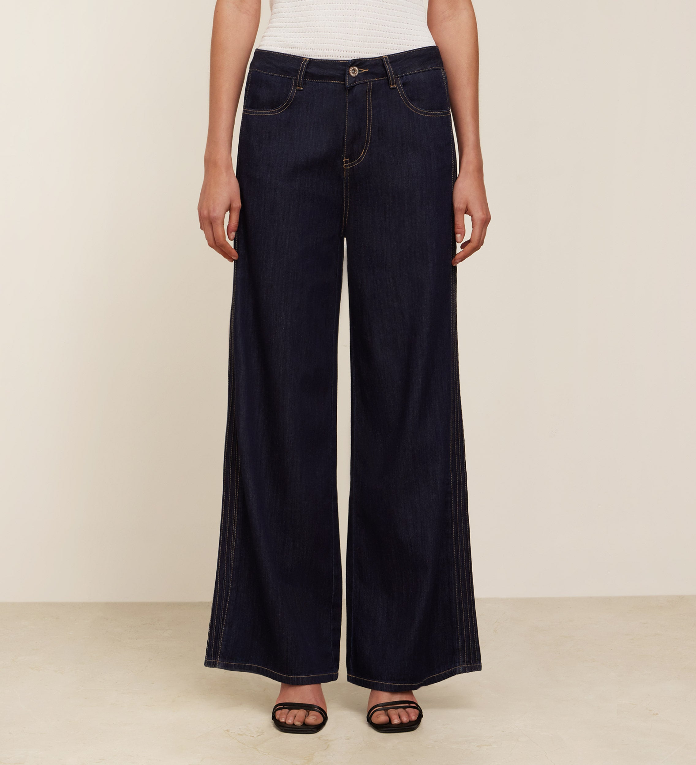 Pantalon large avec cordons de serrage