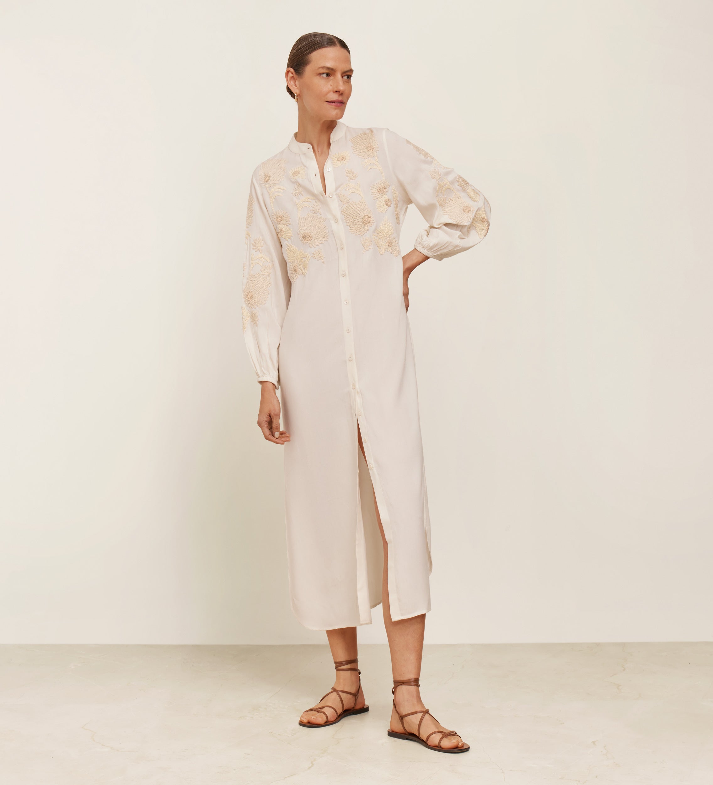 Embroidered shirt kaftan