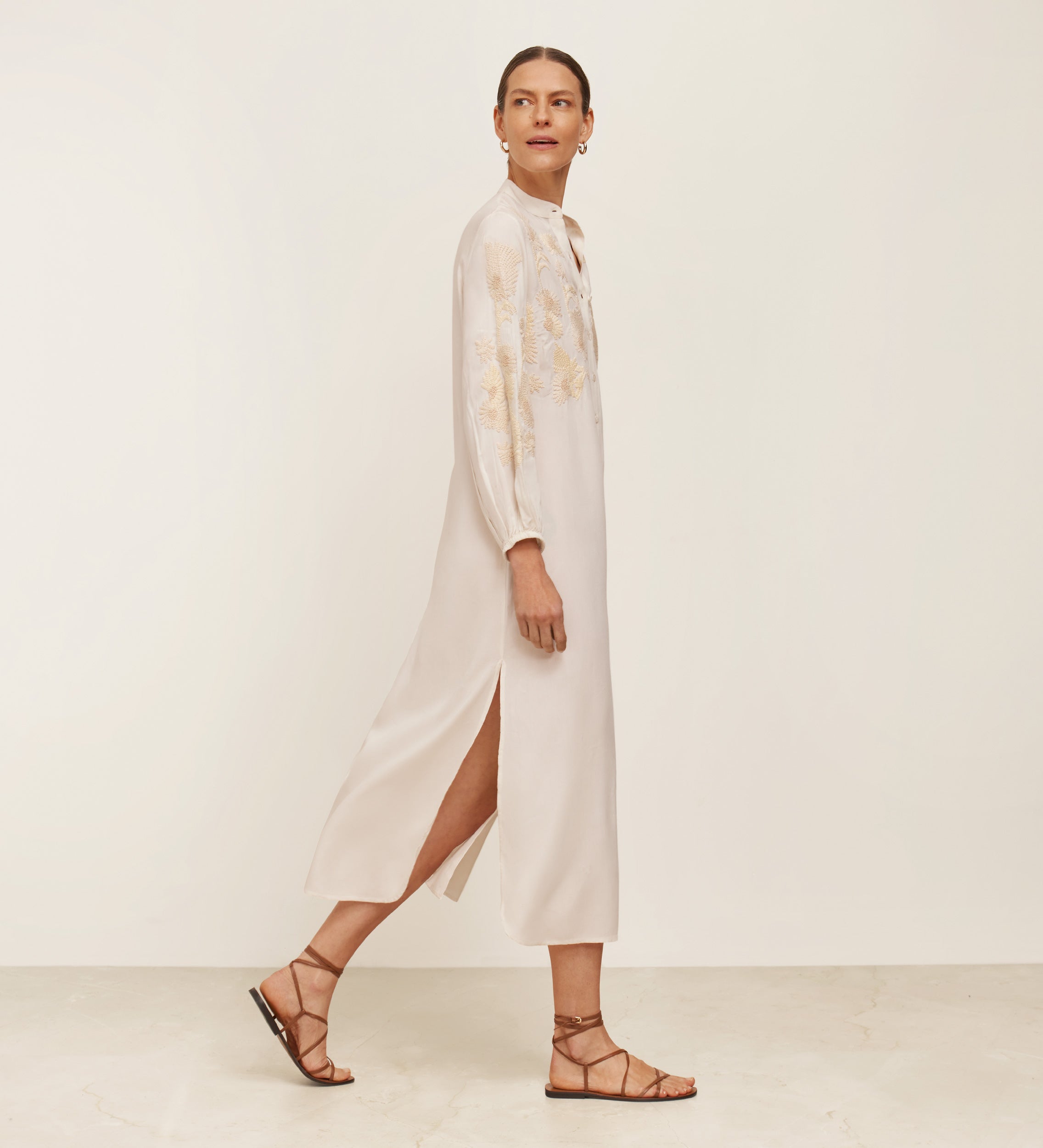 Embroidered shirt kaftan