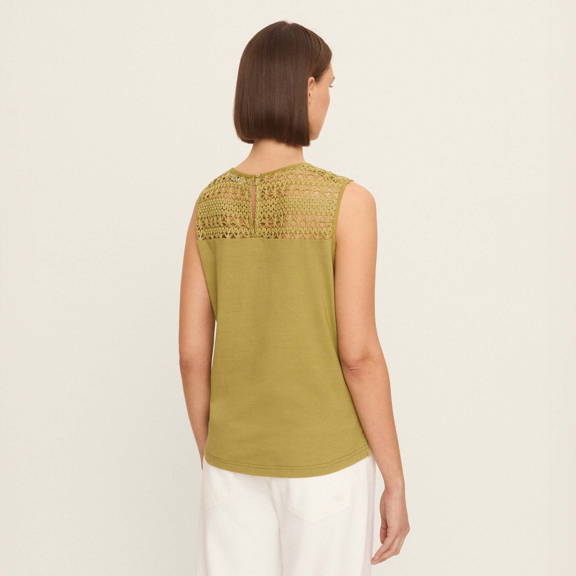 Linen and crochet T-shirt