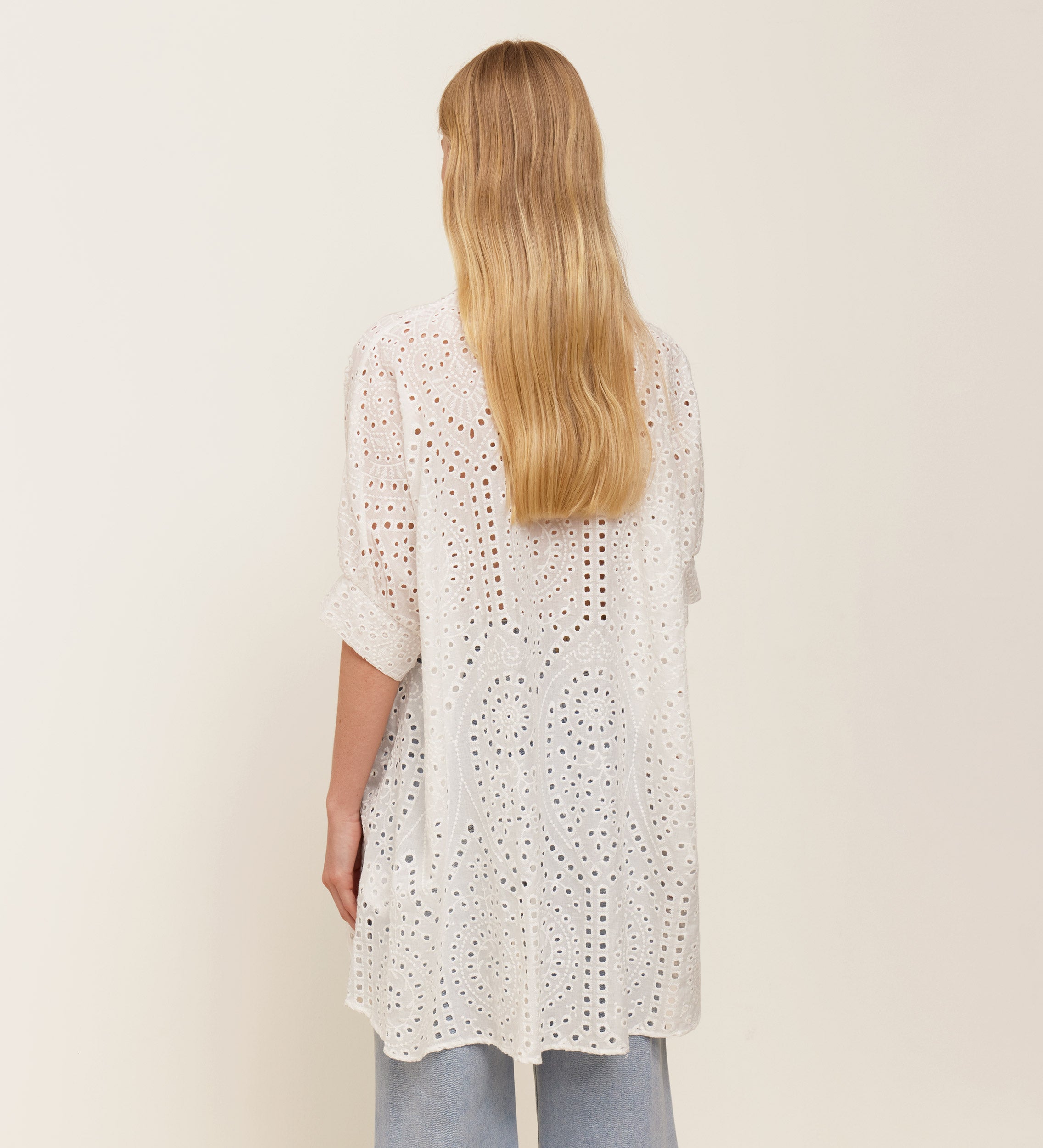 Blouse en coton brocart