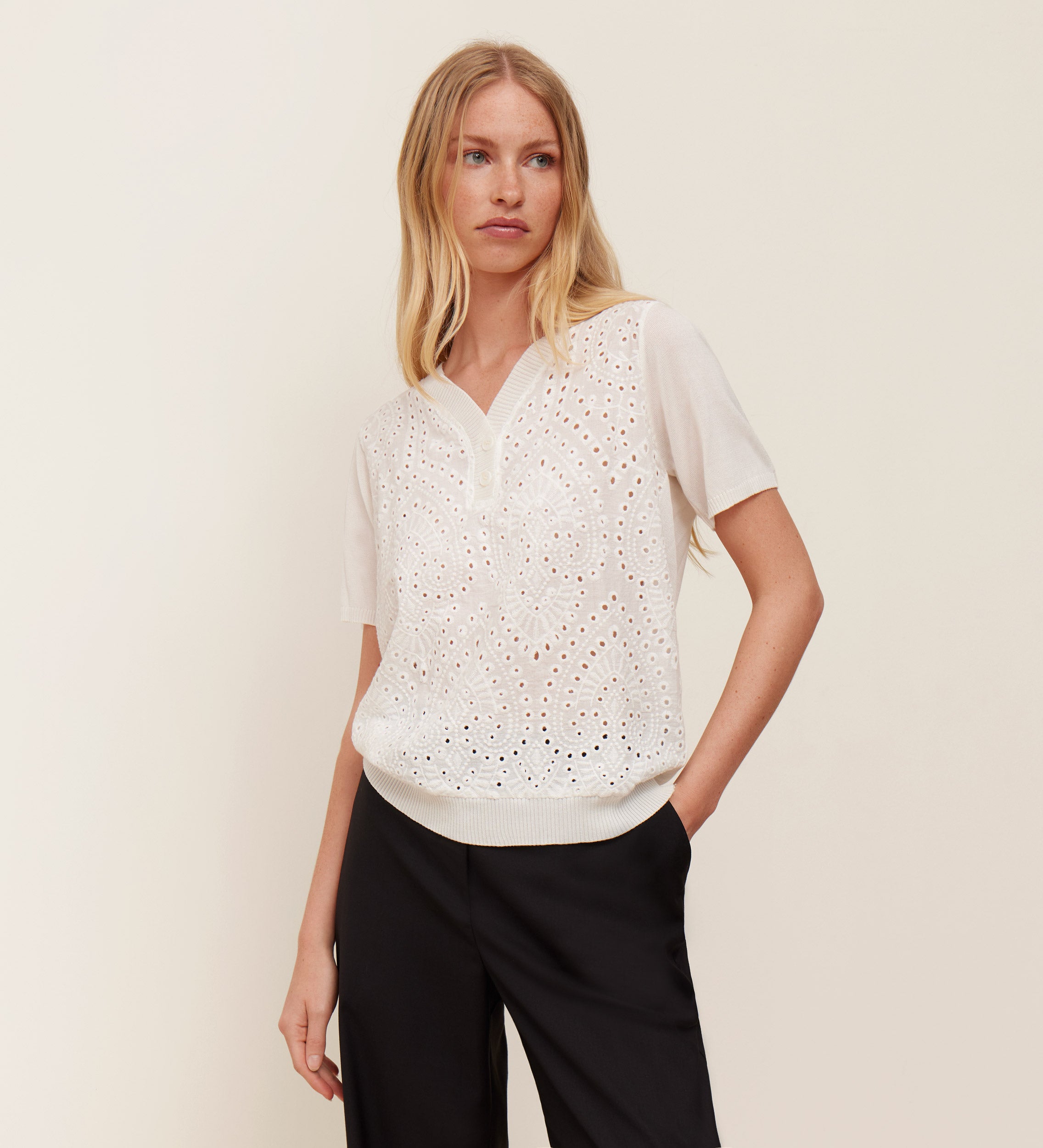 Haut en tricot à manches