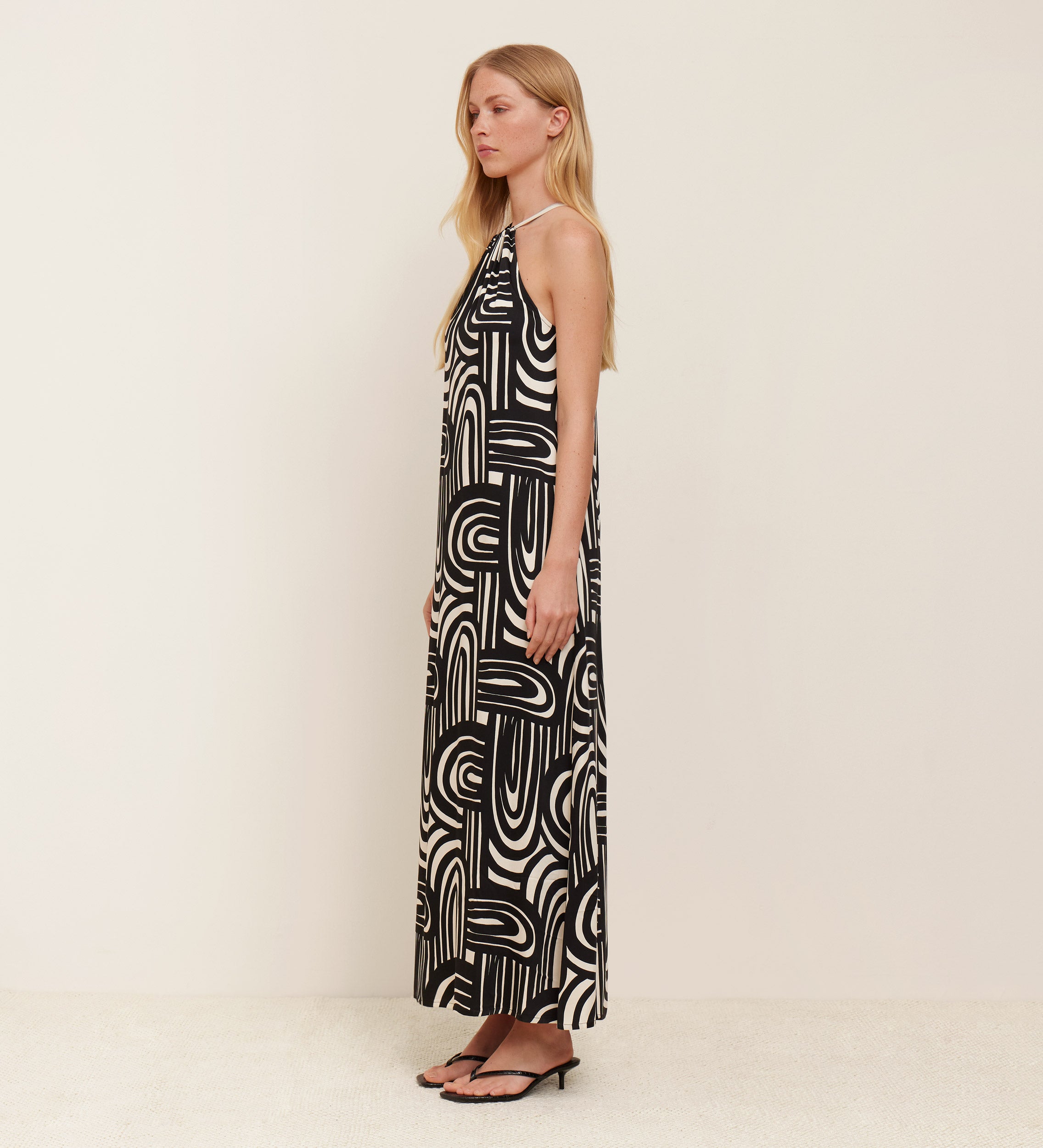 Long printed halter dress