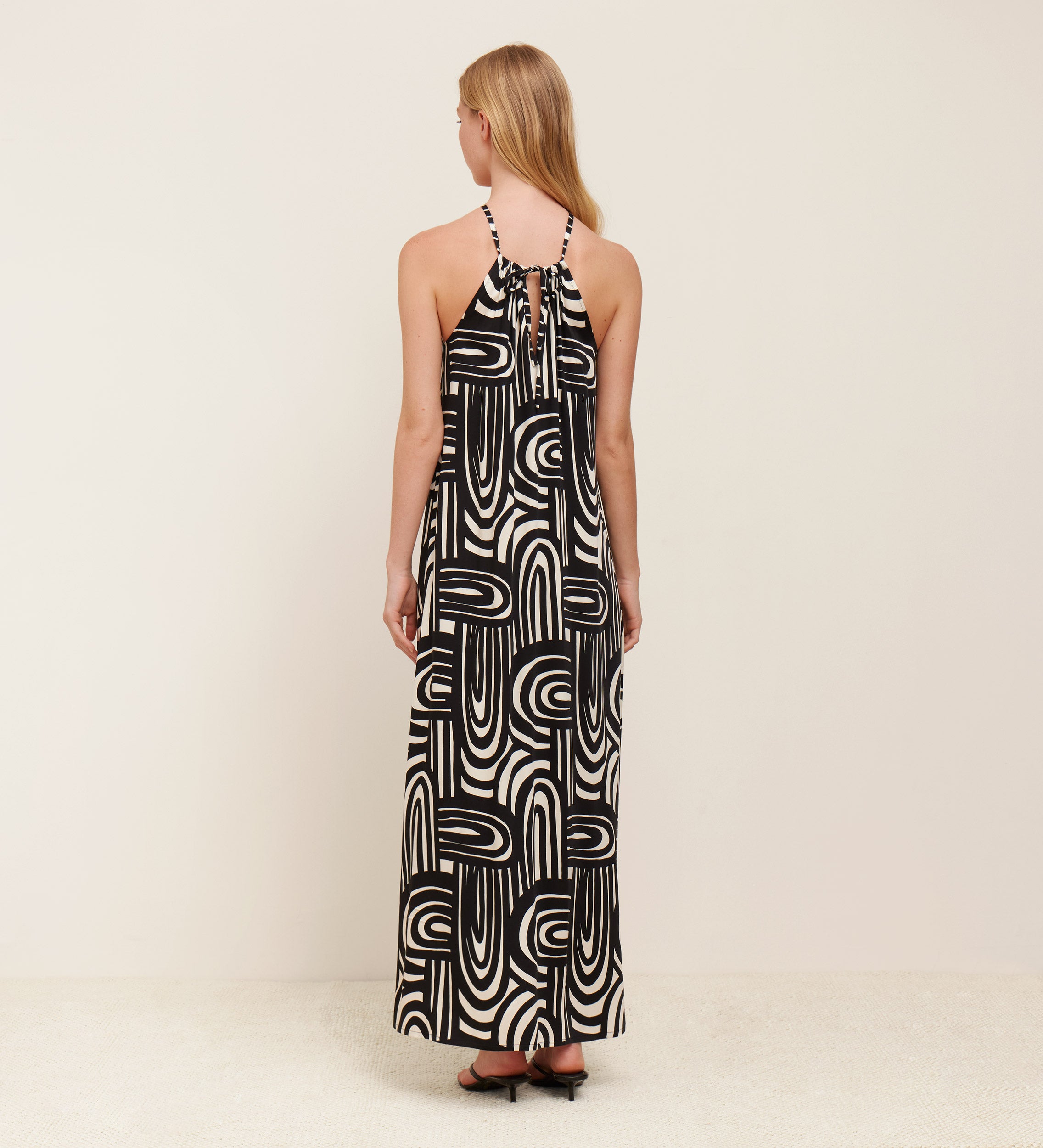 Long printed halter dress