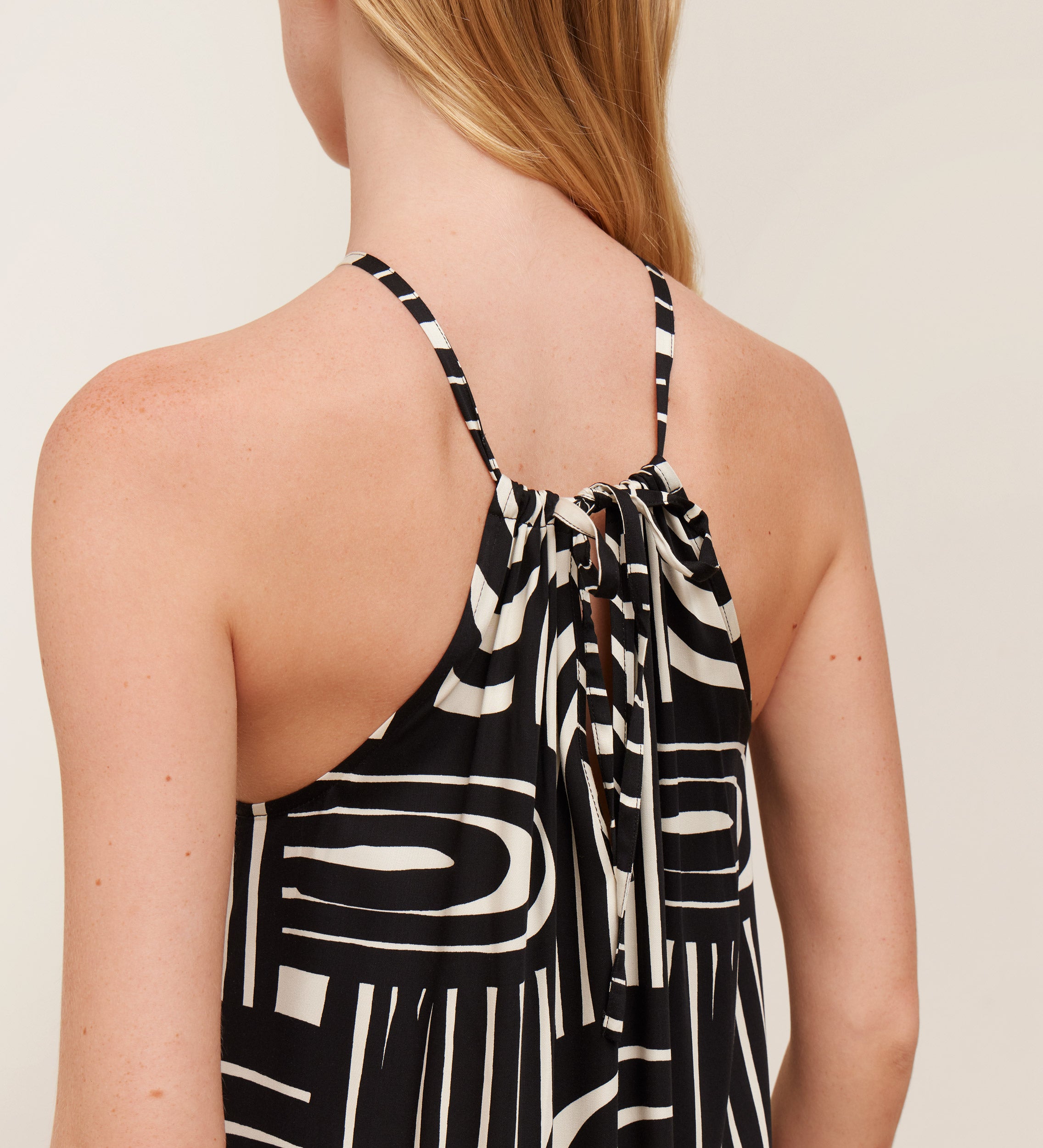 Long printed halter dress