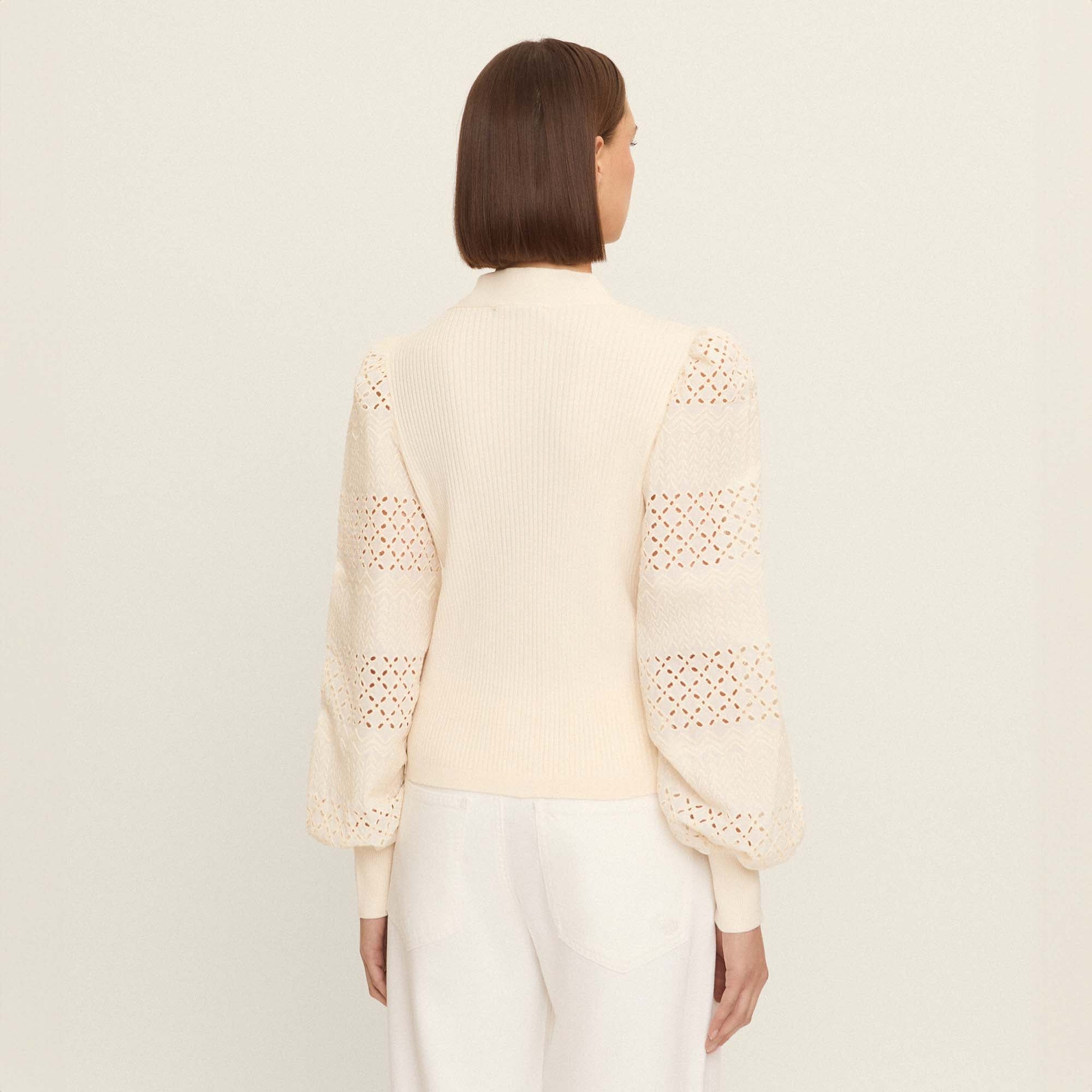 Cardigan with embroidered sleeves