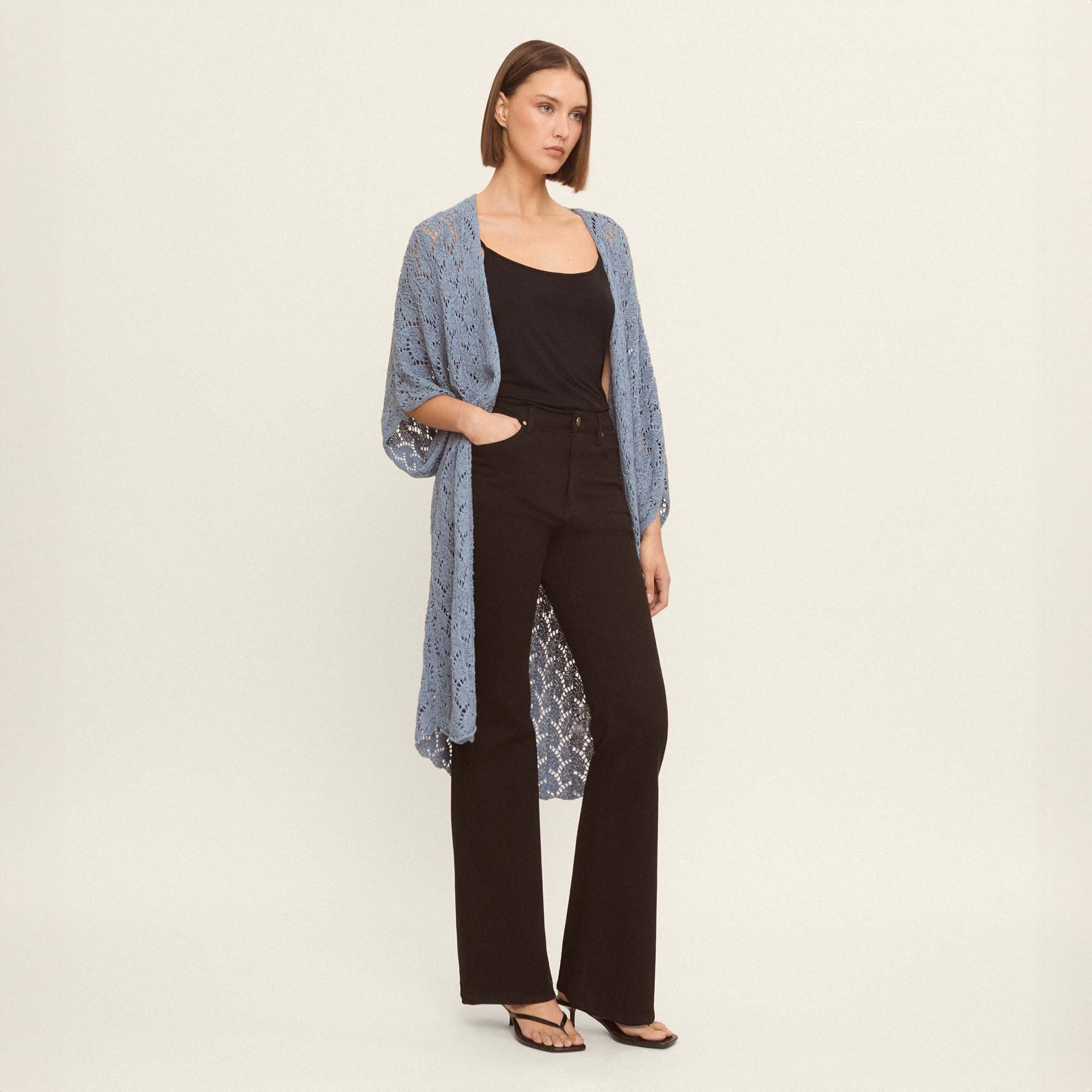 Cardigan punto calado