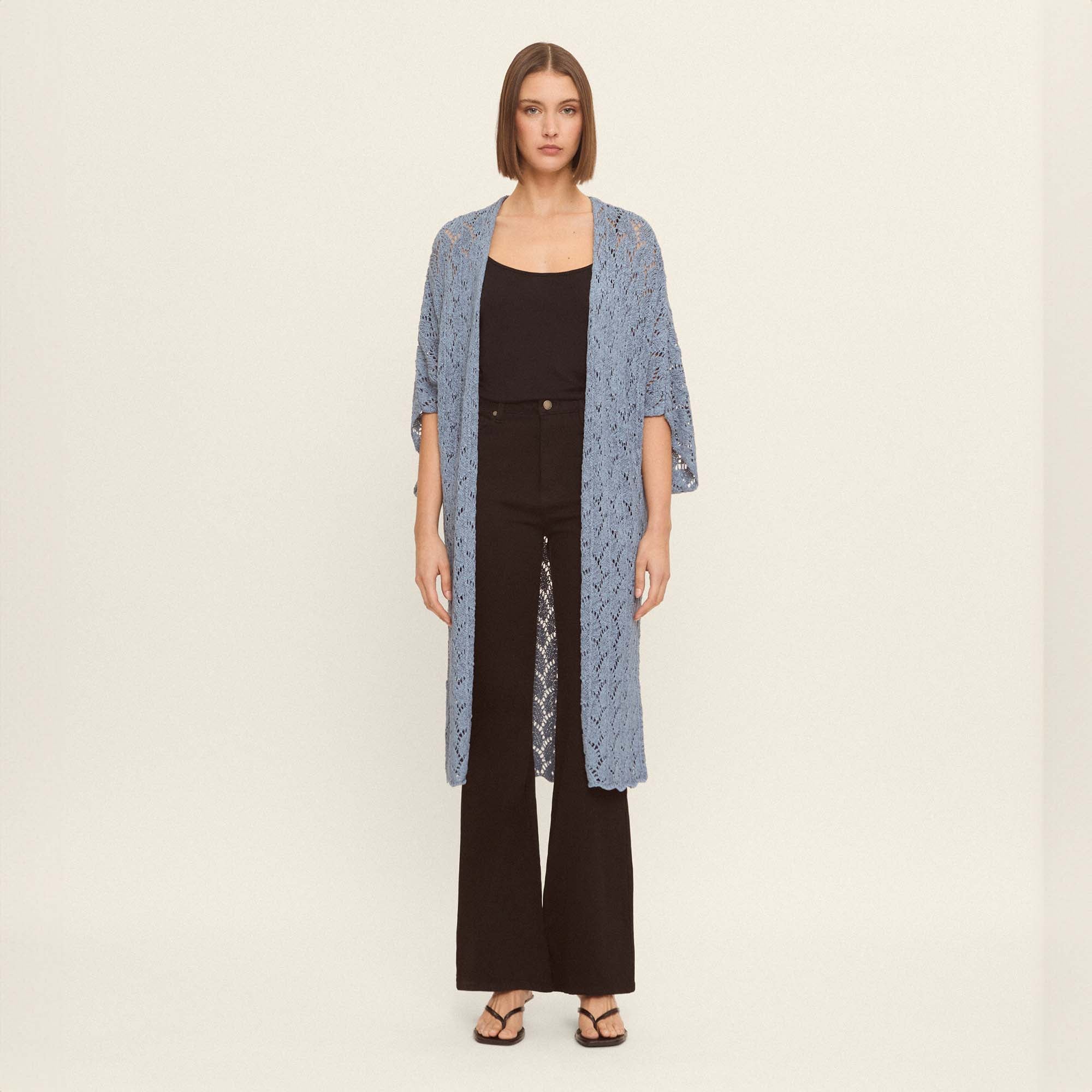 Cardigan punto calado