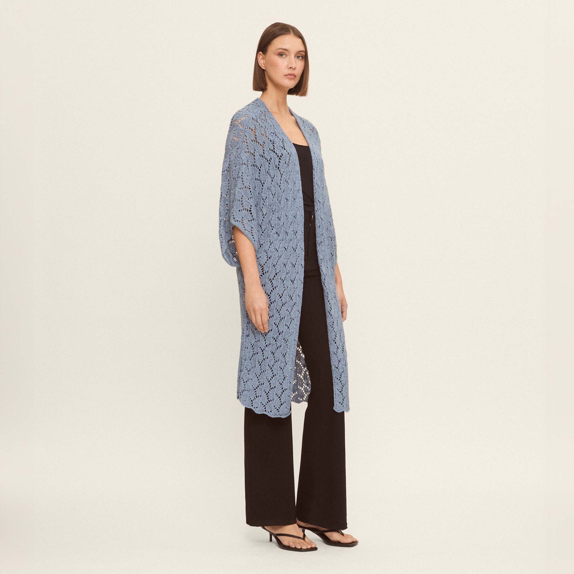 Cardigan punto calado