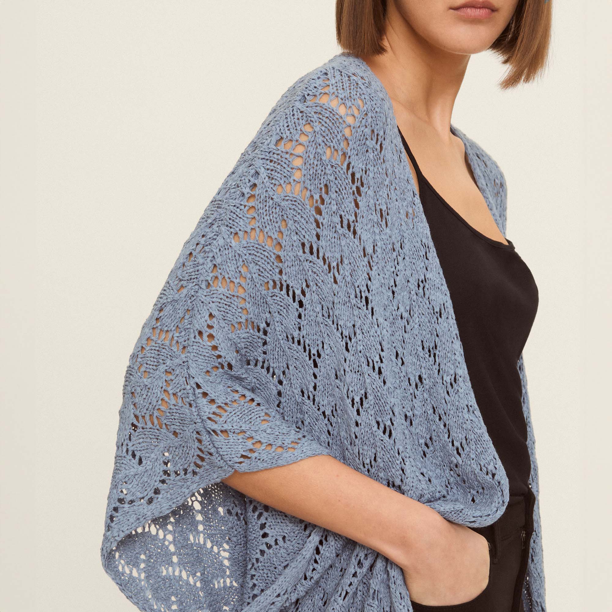 Cardigan punto calado