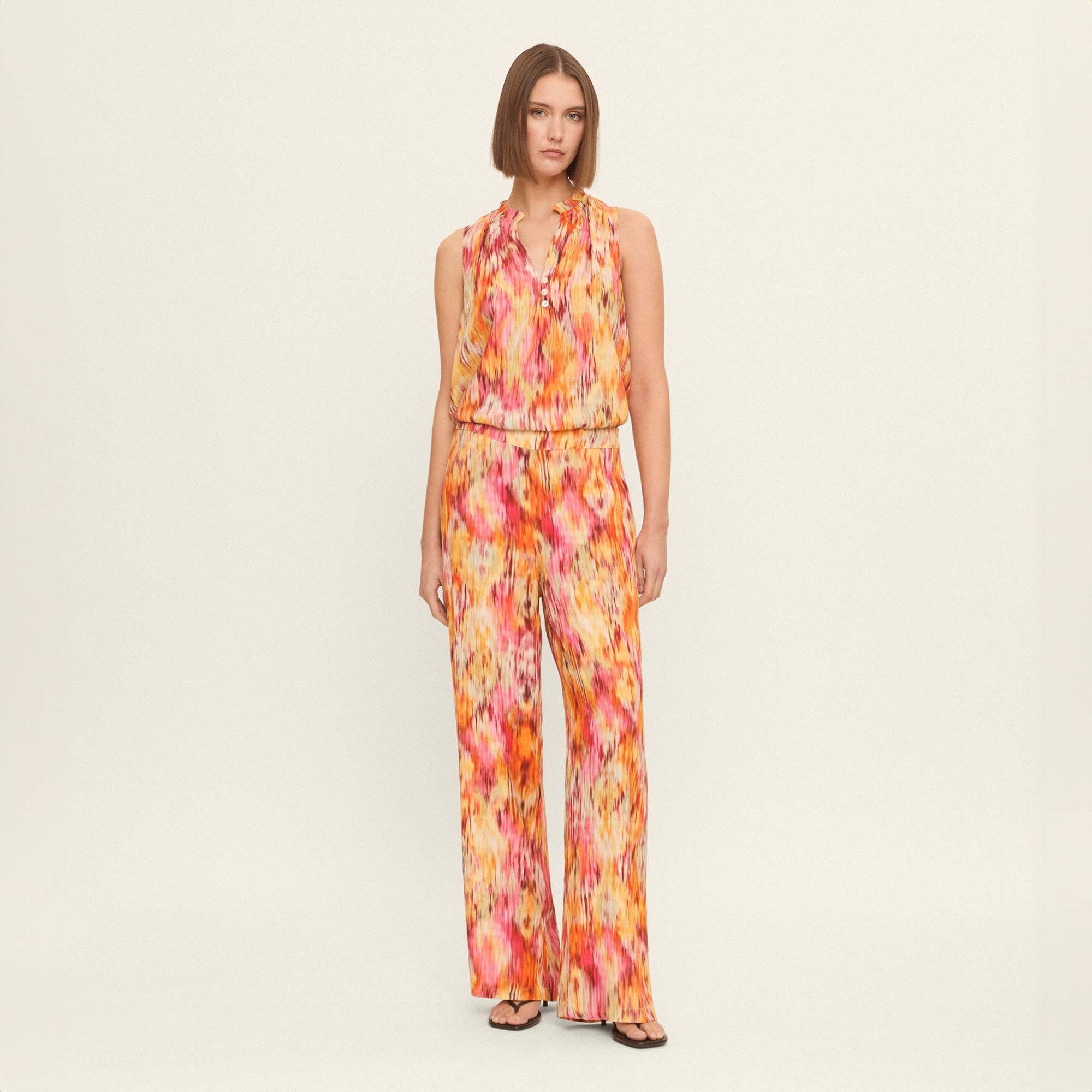Flowy printed trousers