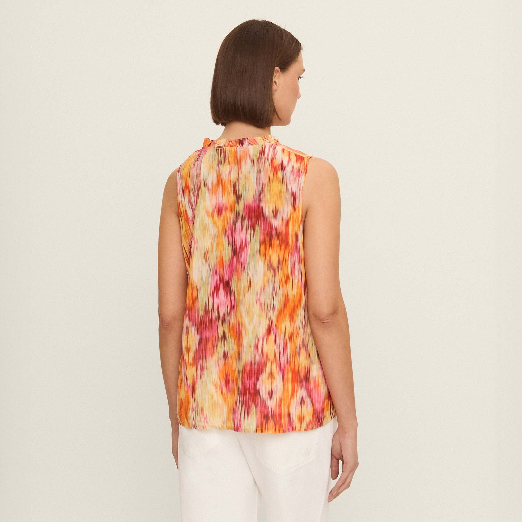 Printed sleeveless blouse