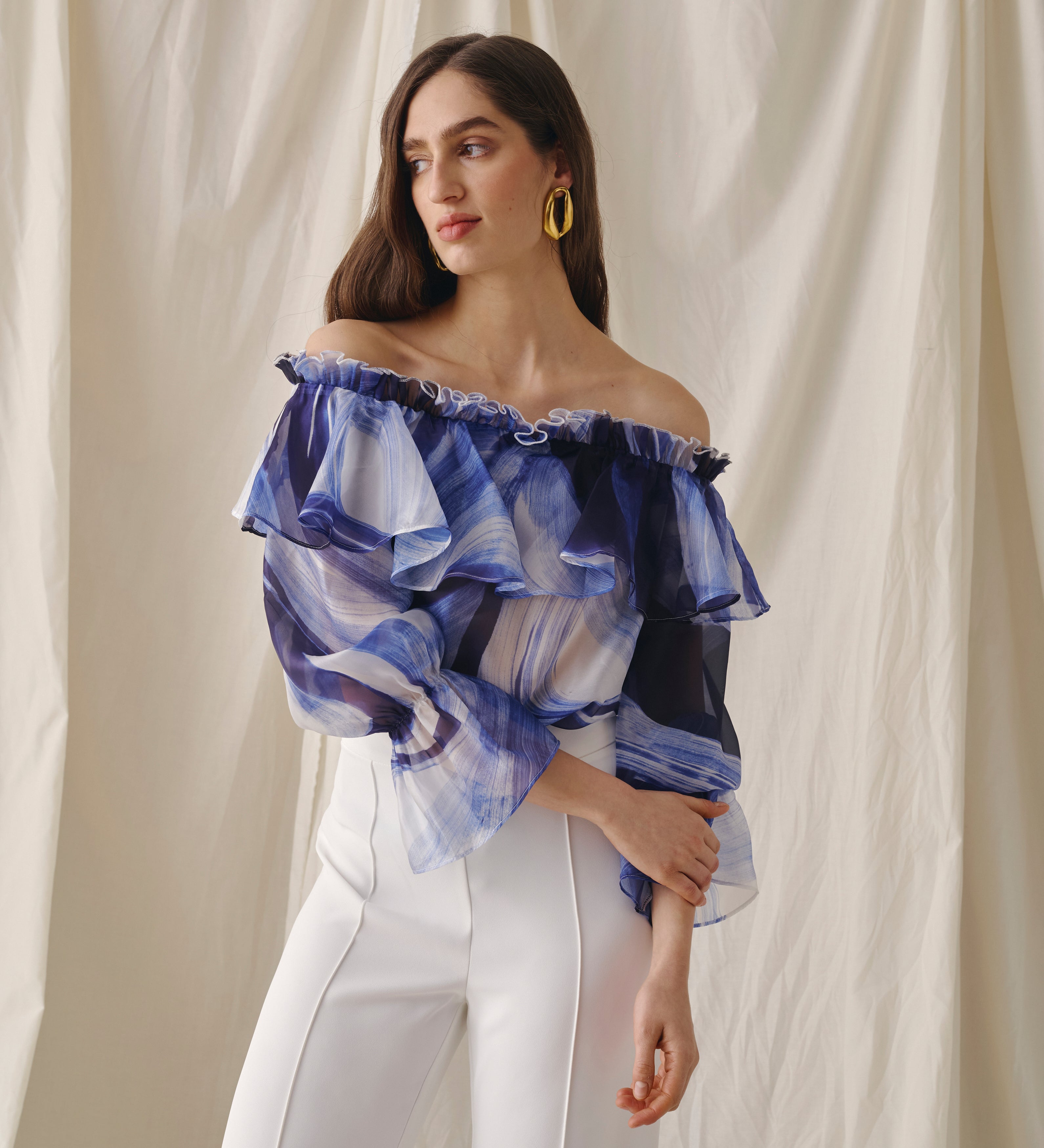 Blusa organza estampada