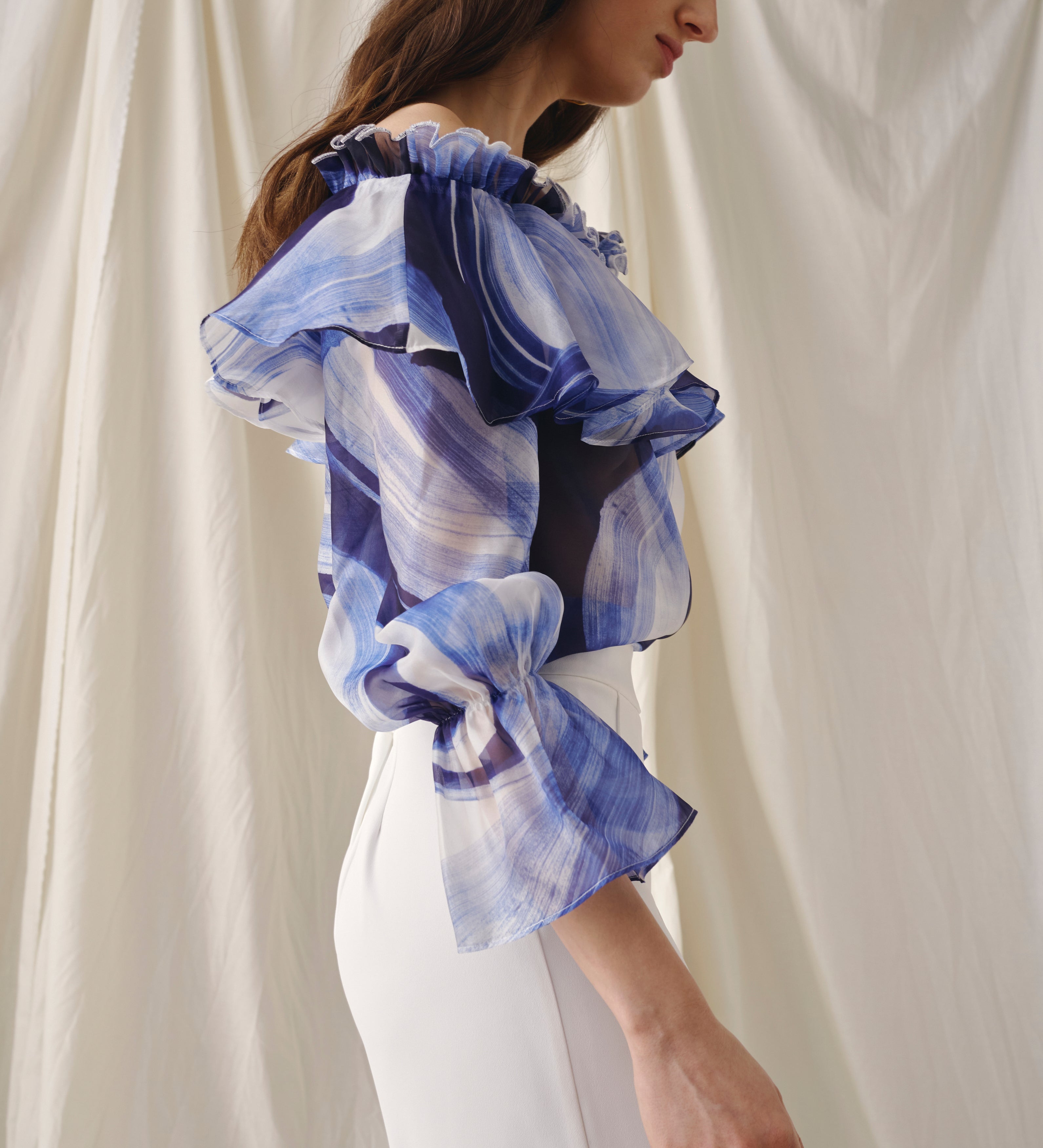 Blusa organza estampada