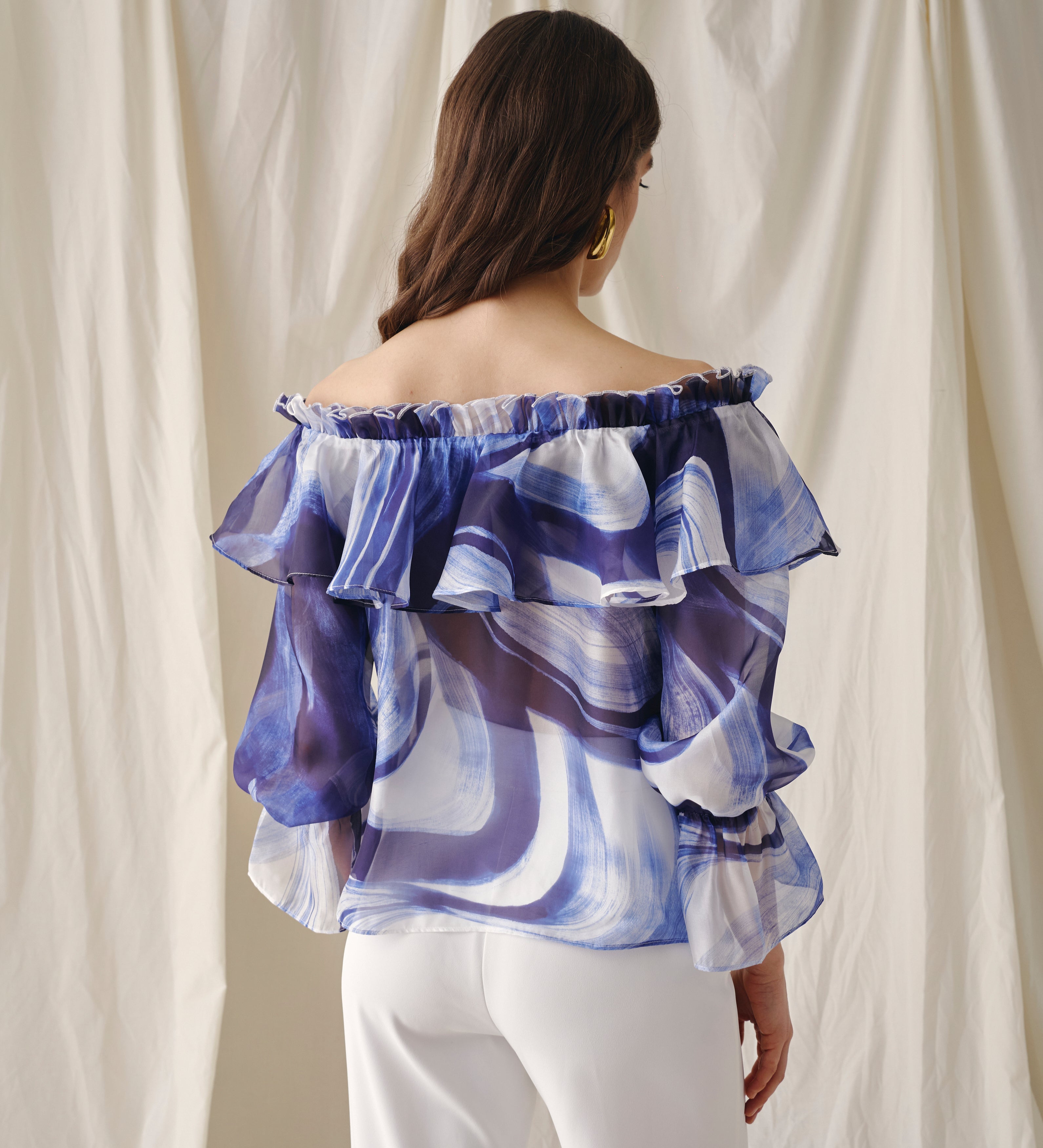 Blusa organza estampada