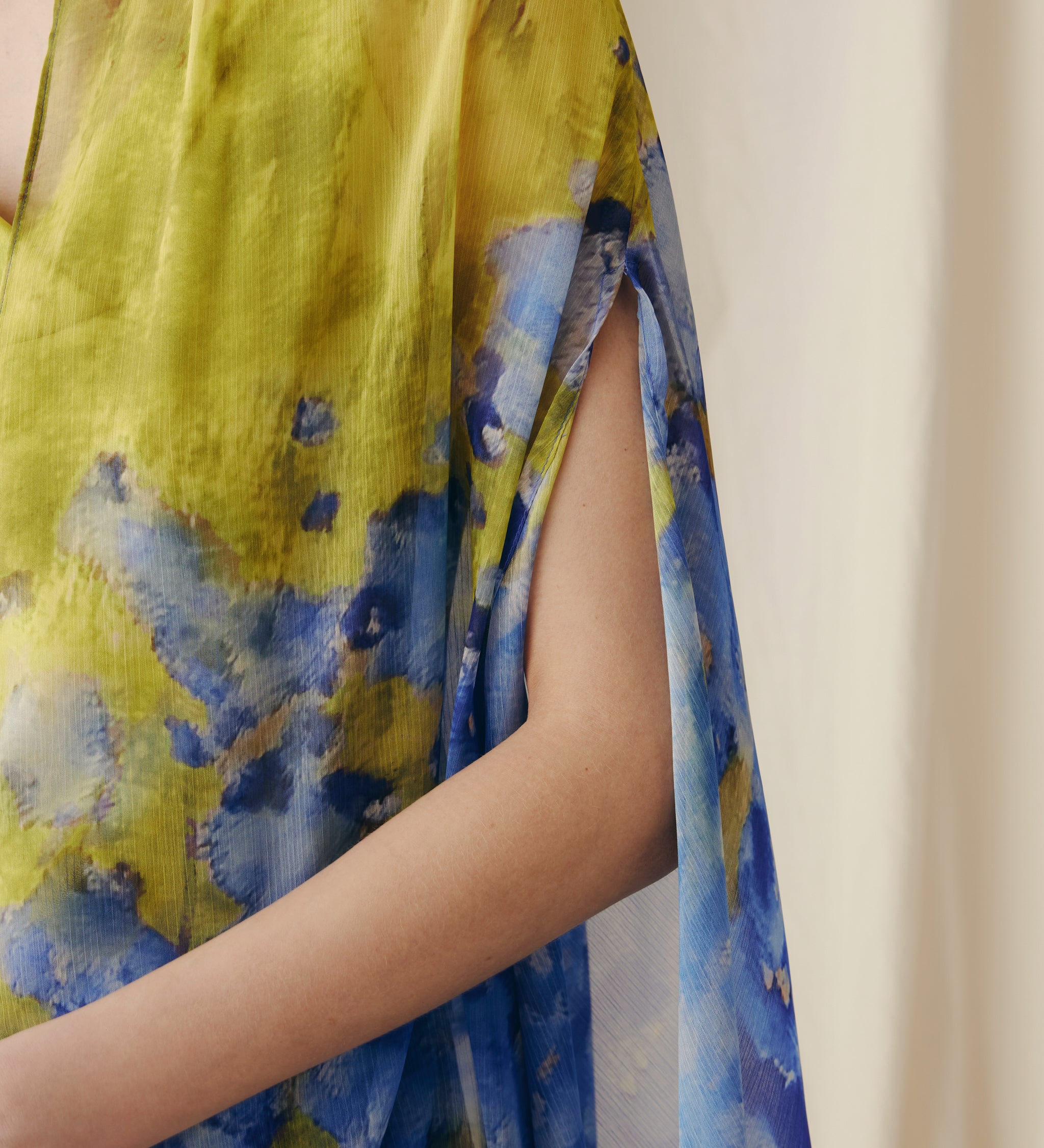 Flared chiffon cape