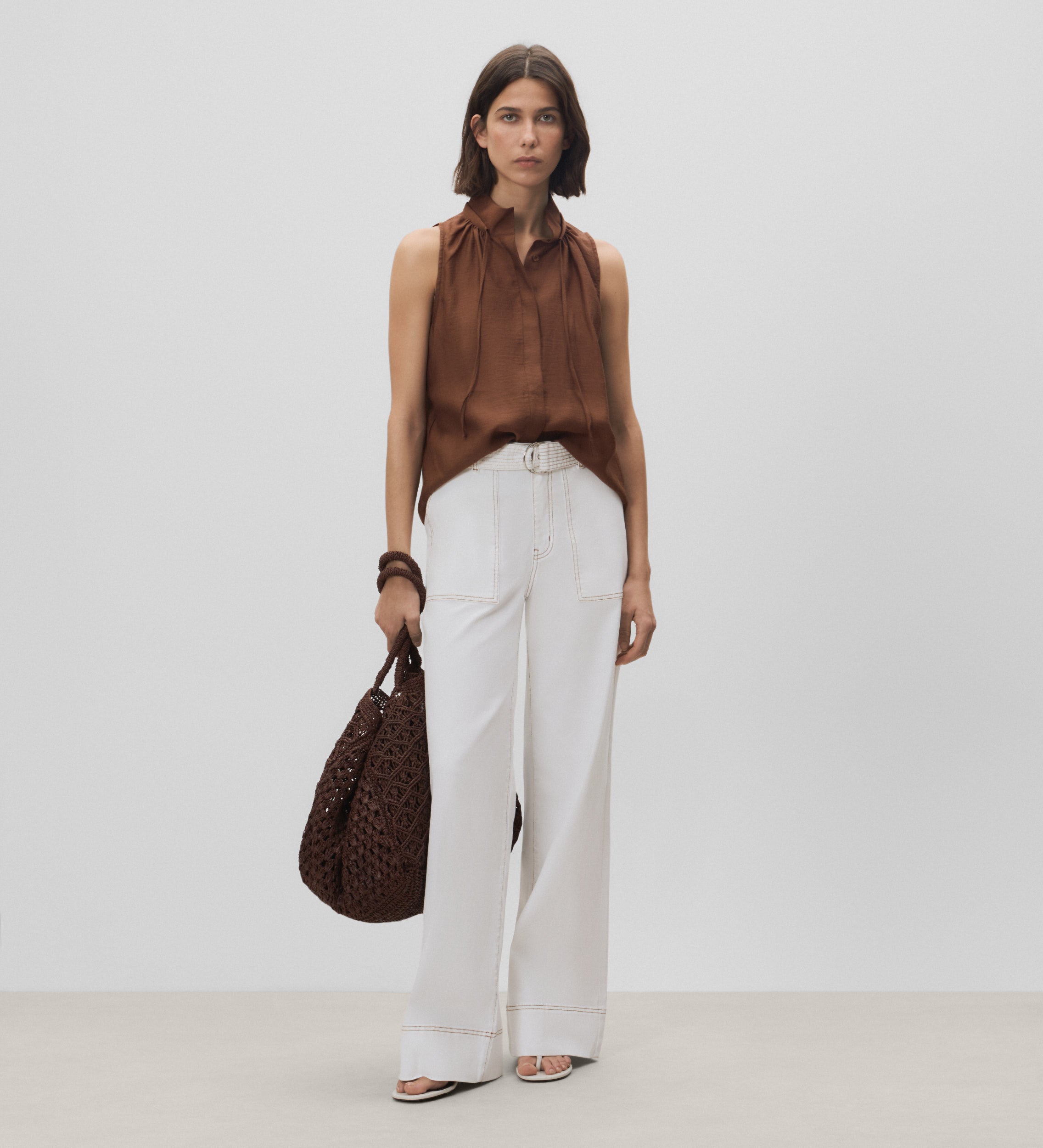 Pantalon en jean avec surpiqûres