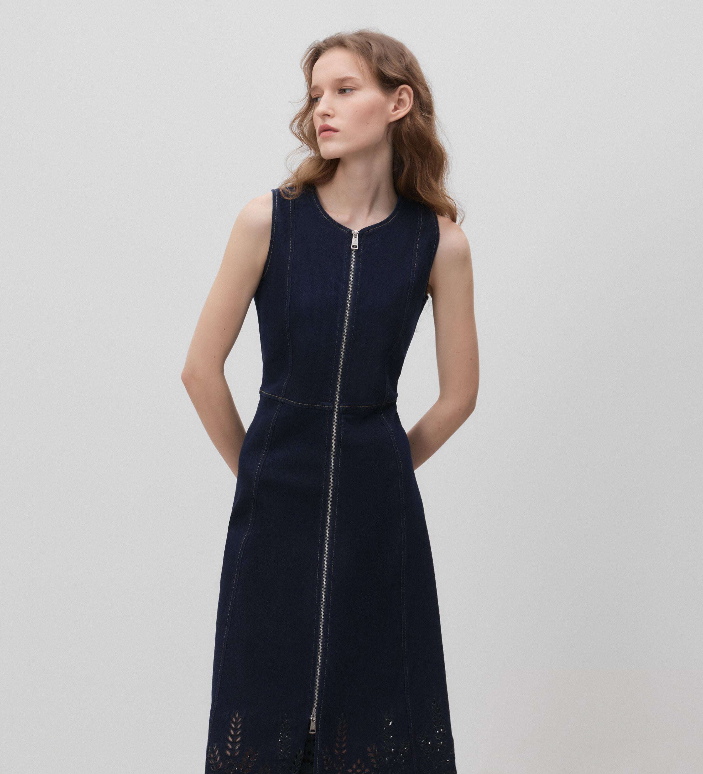 Vestido tejano bordado inglés