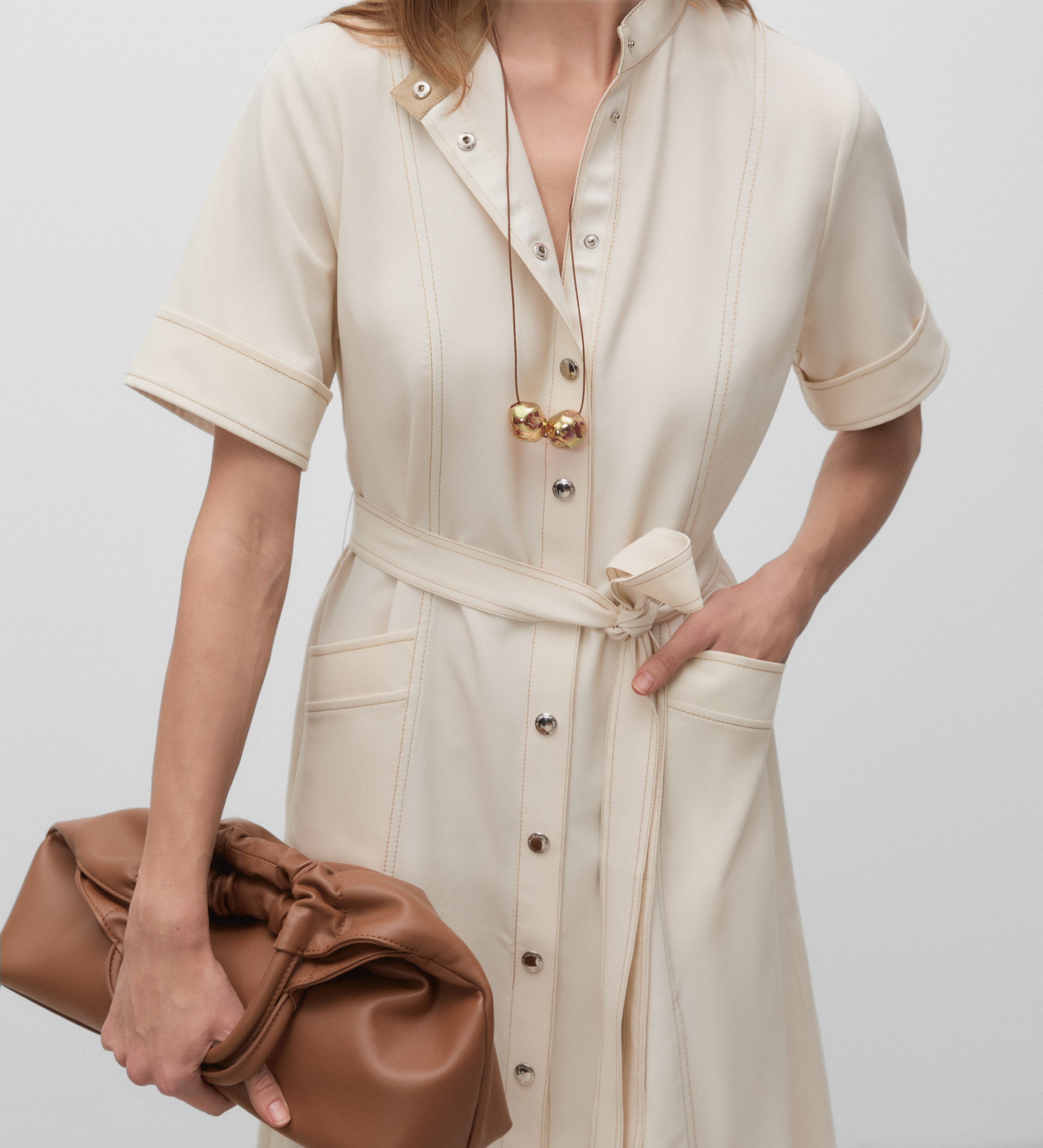 Short sleeve shirt dress