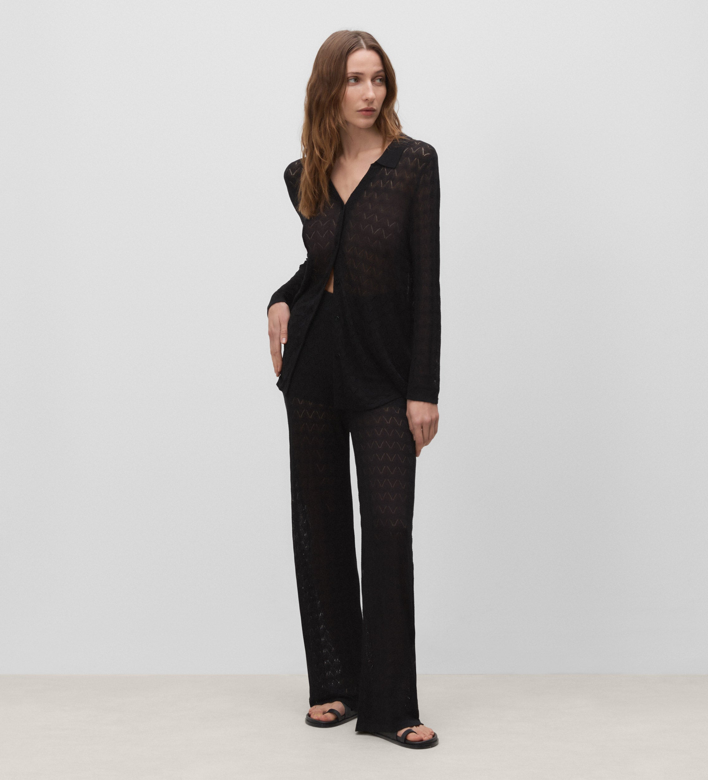 Pantalon en maille ajourée