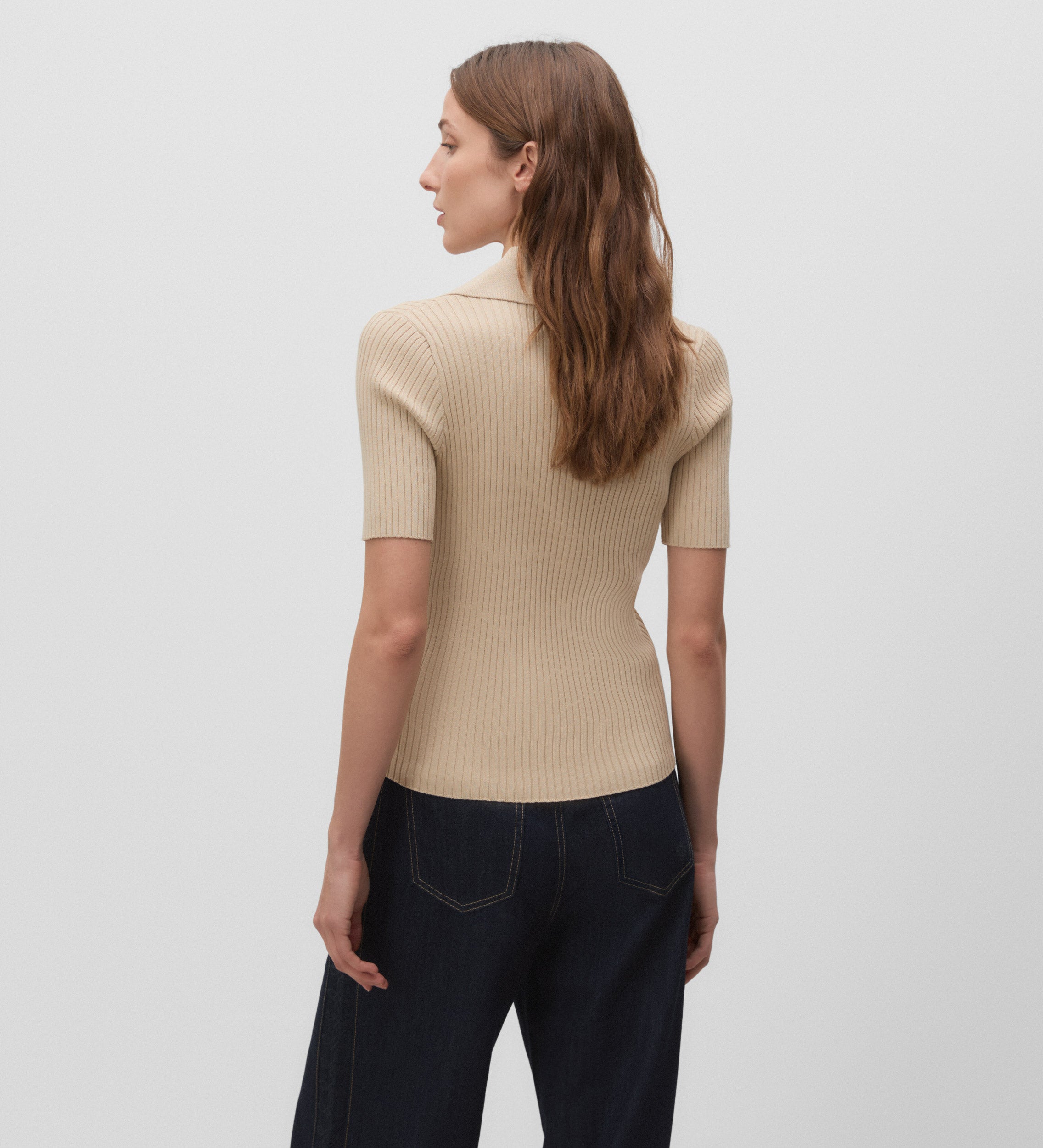 Top punto cuello polo
