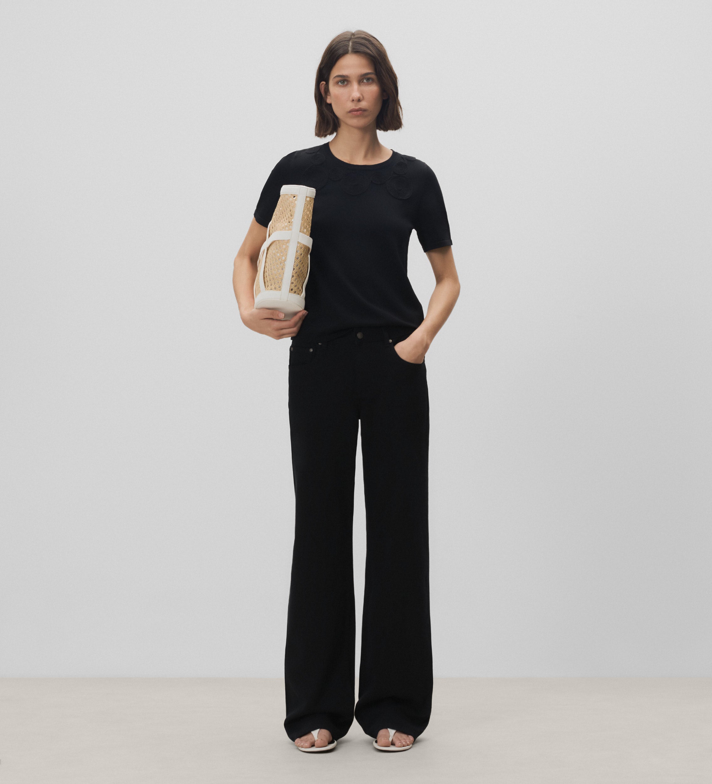 Top tricot bordado