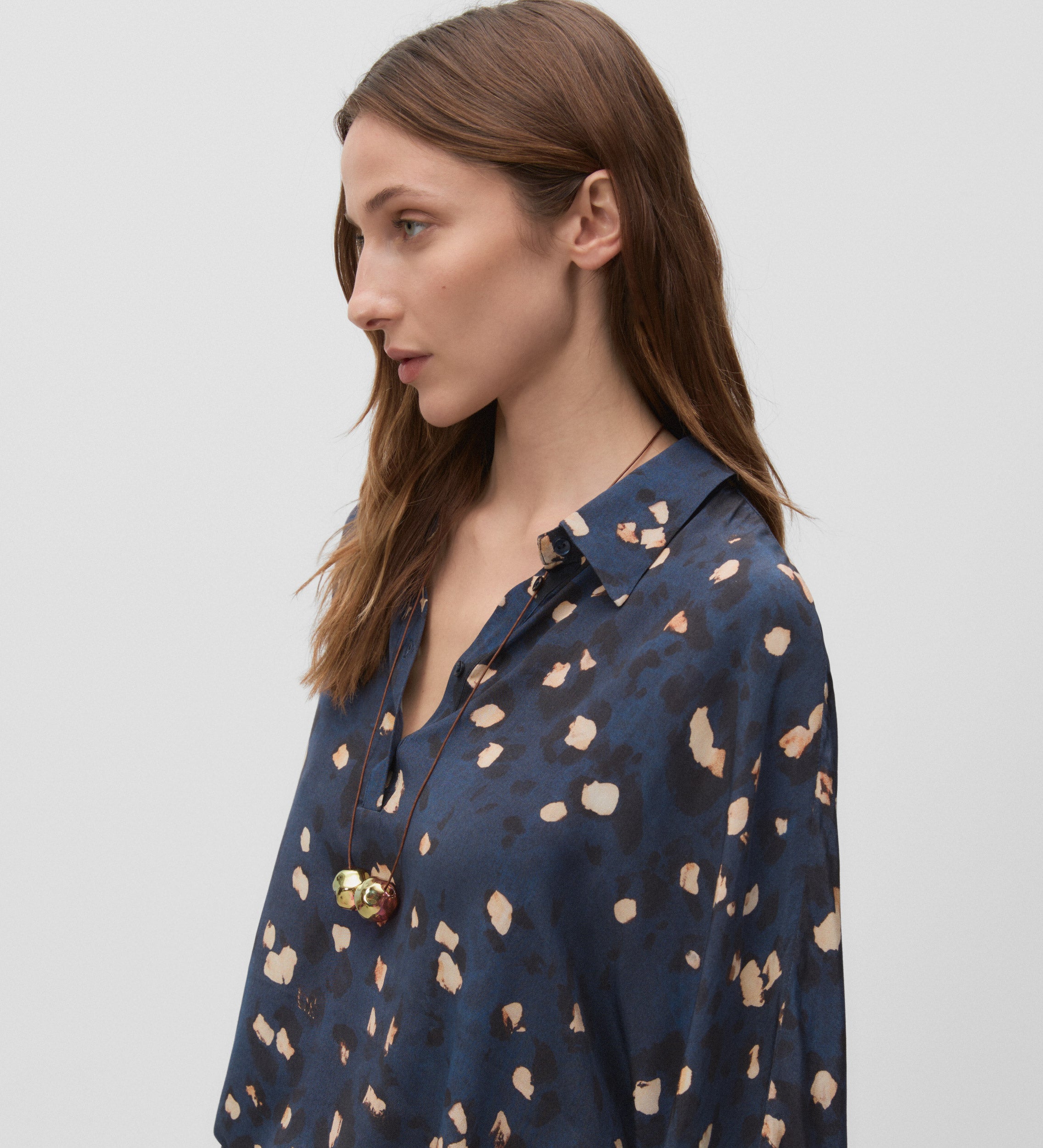 Oversized printed blouse