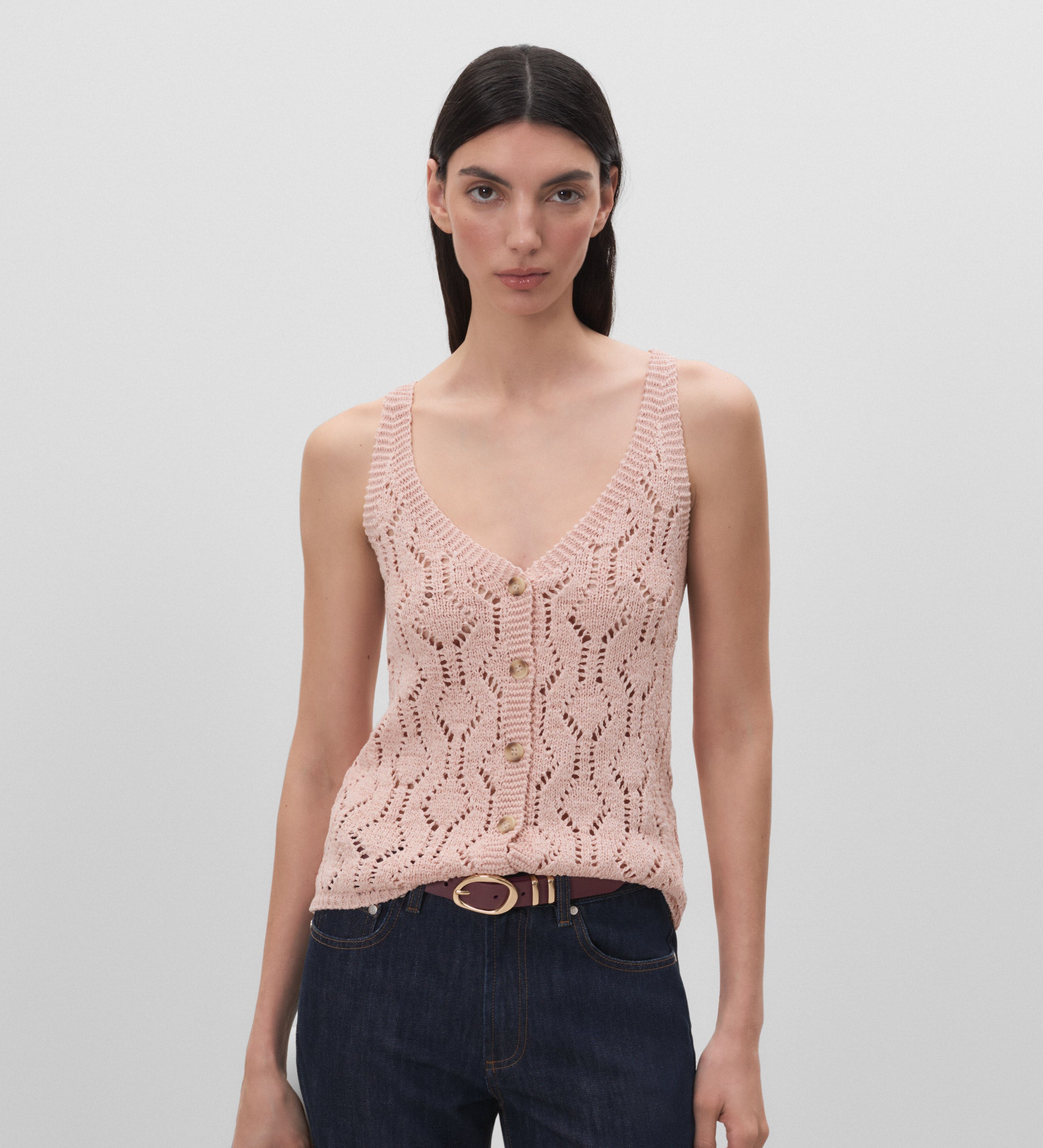 Top tricot botones