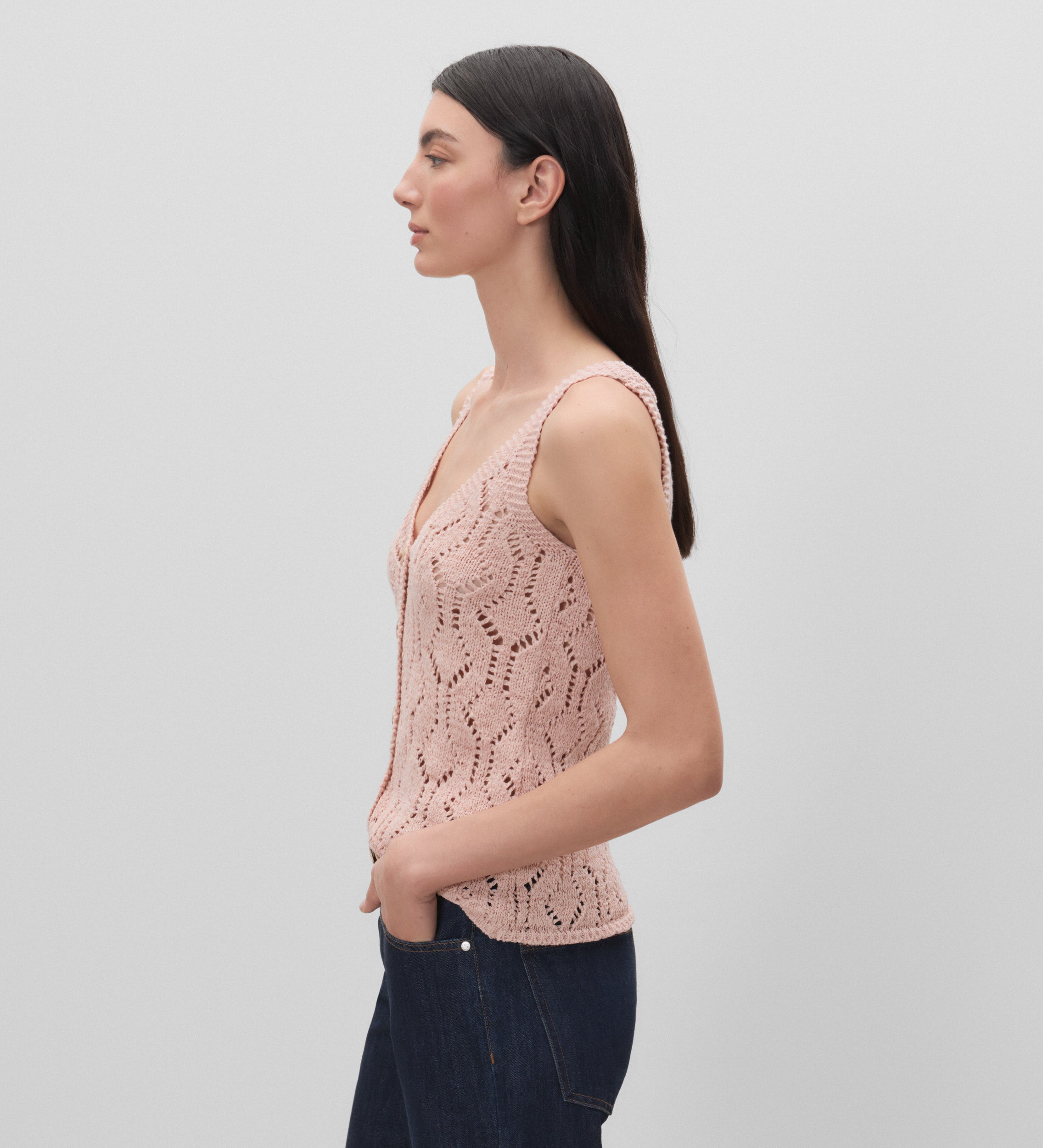 Top tricot botones