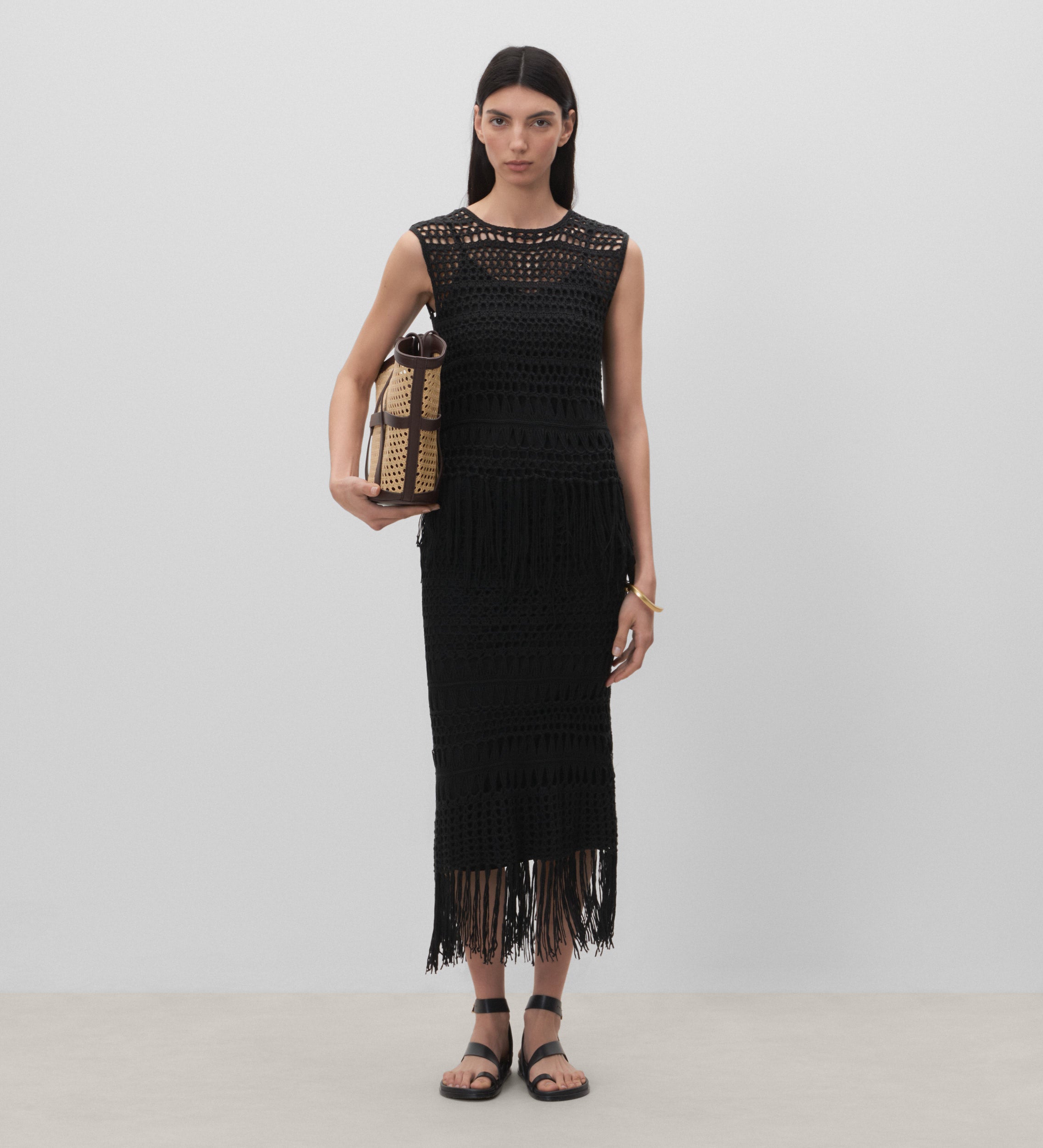 Falda crochet flecos