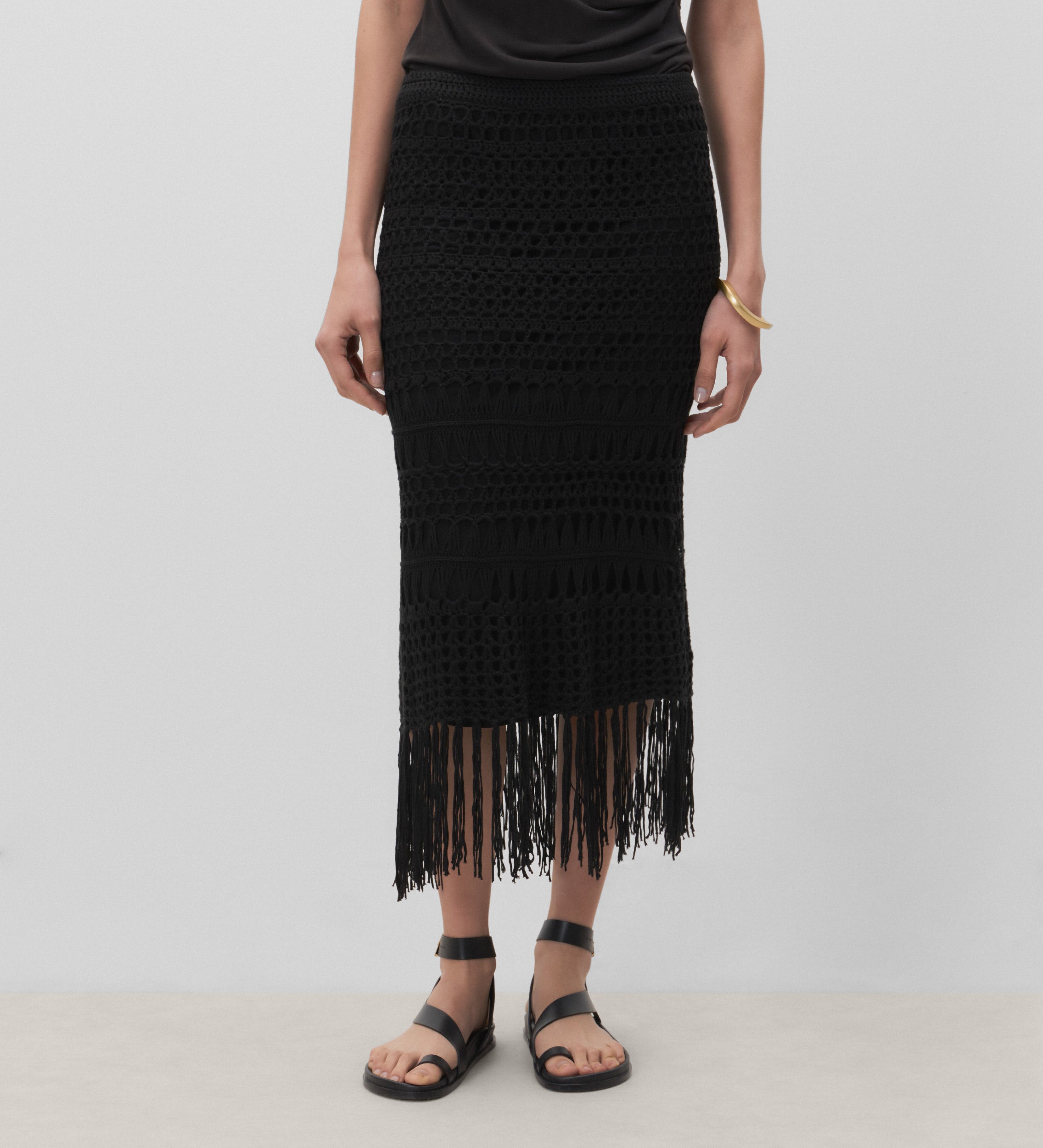 Falda crochet flecos