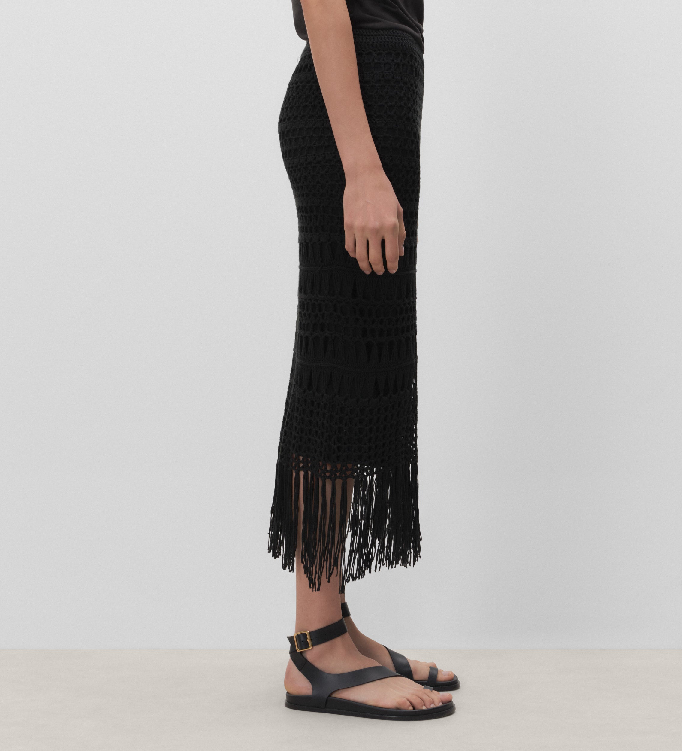 Falda crochet flecos