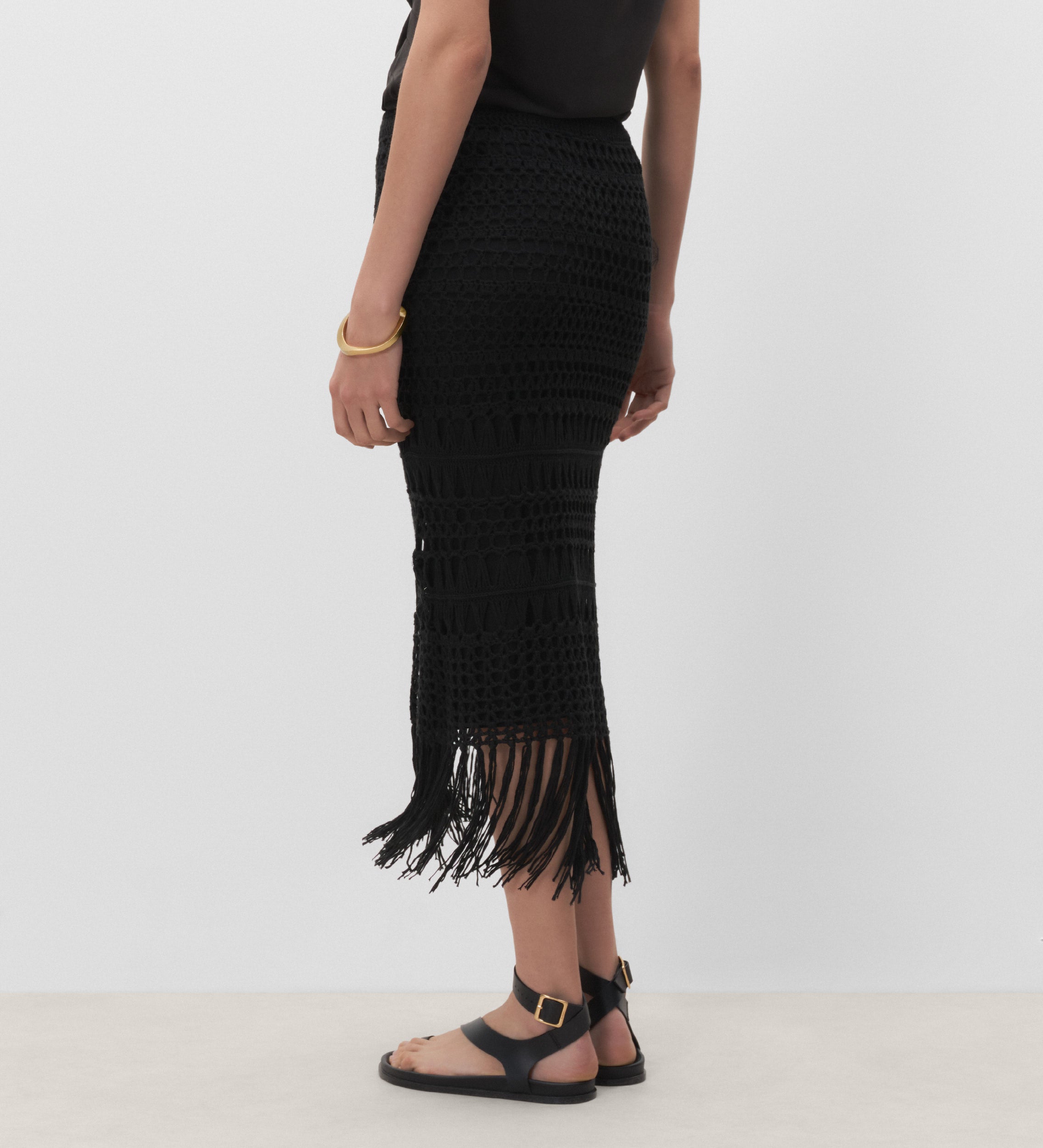 Falda crochet flecos