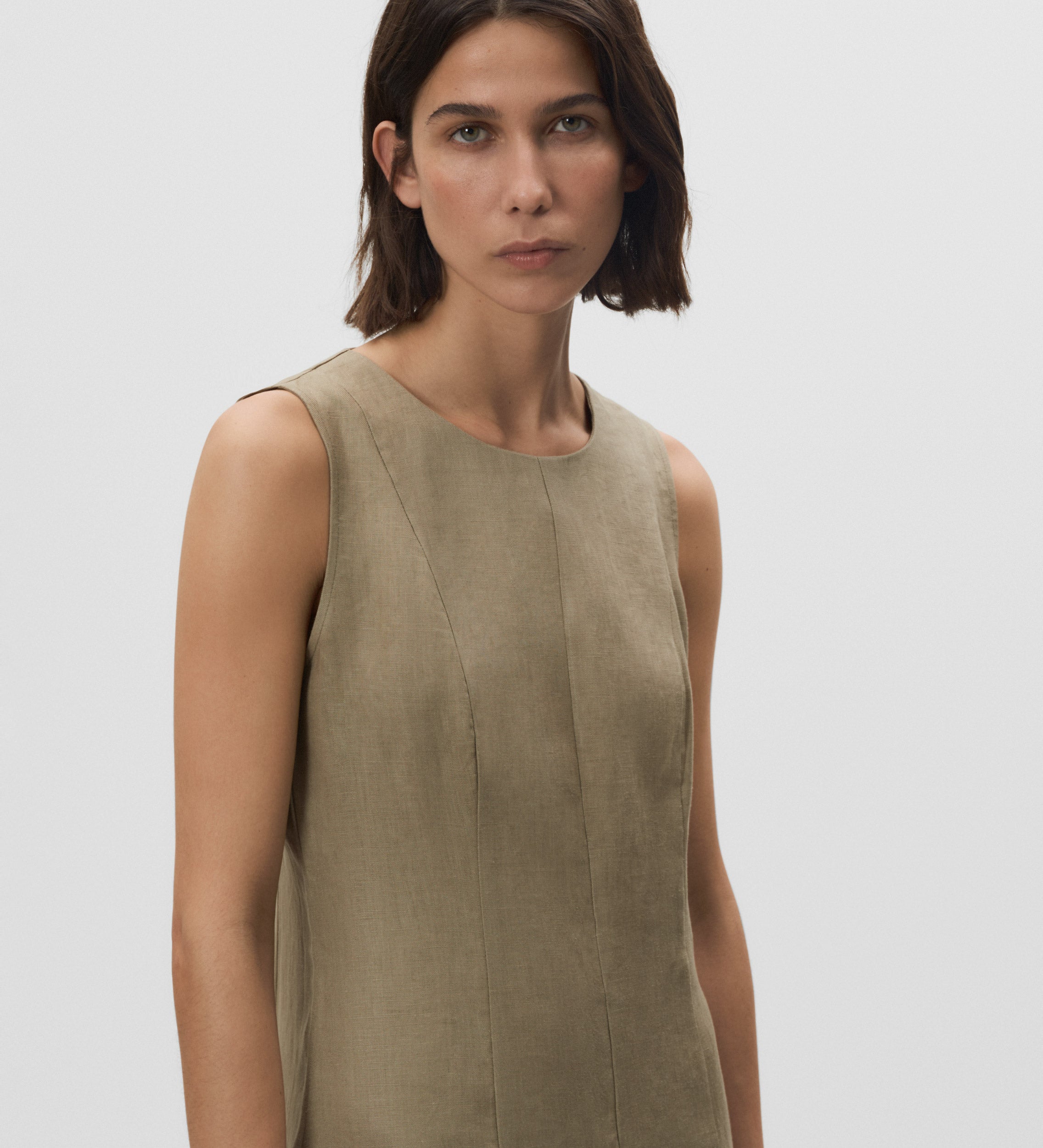 Vestido sisado godets