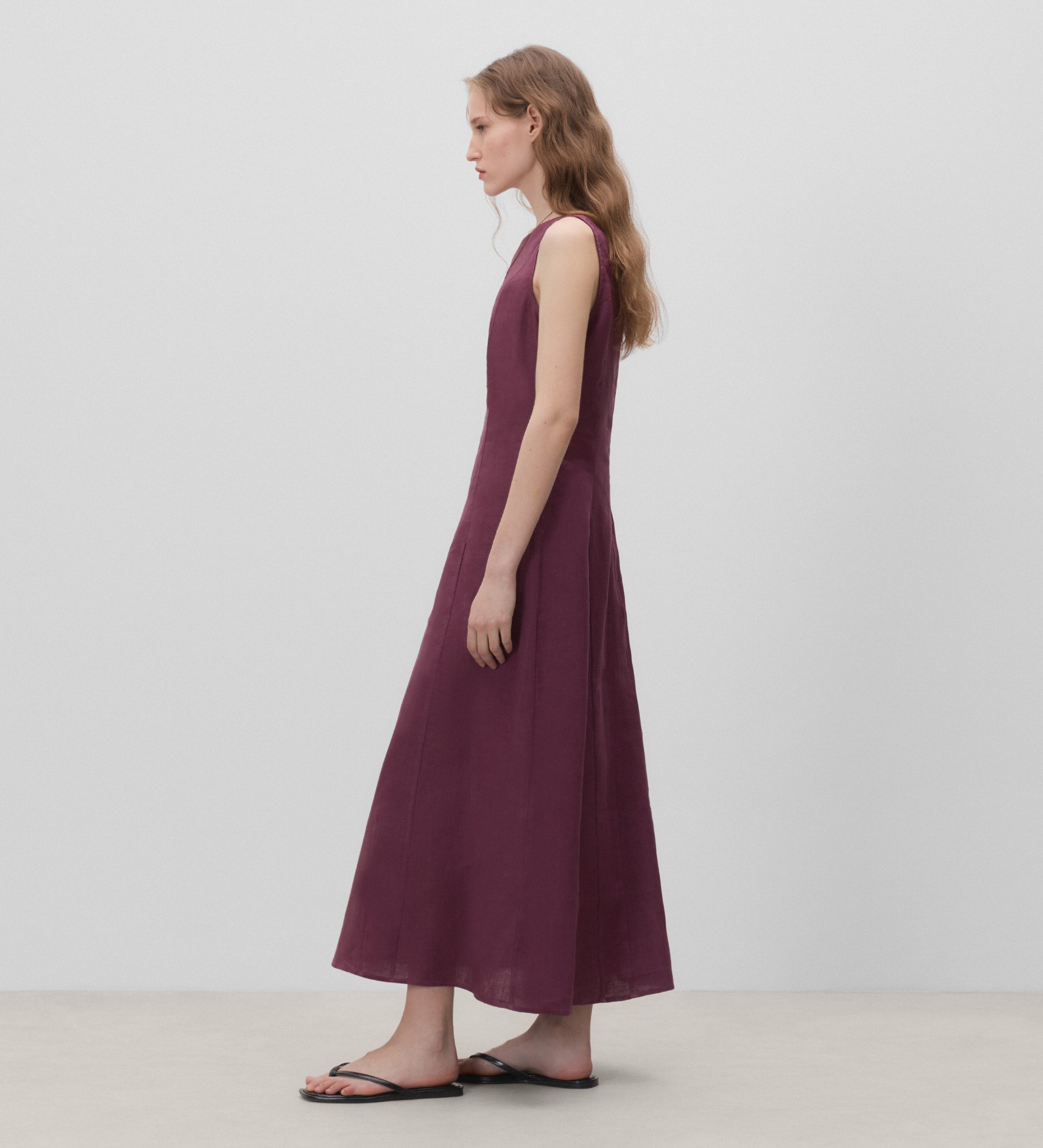 Vestido sisado godets