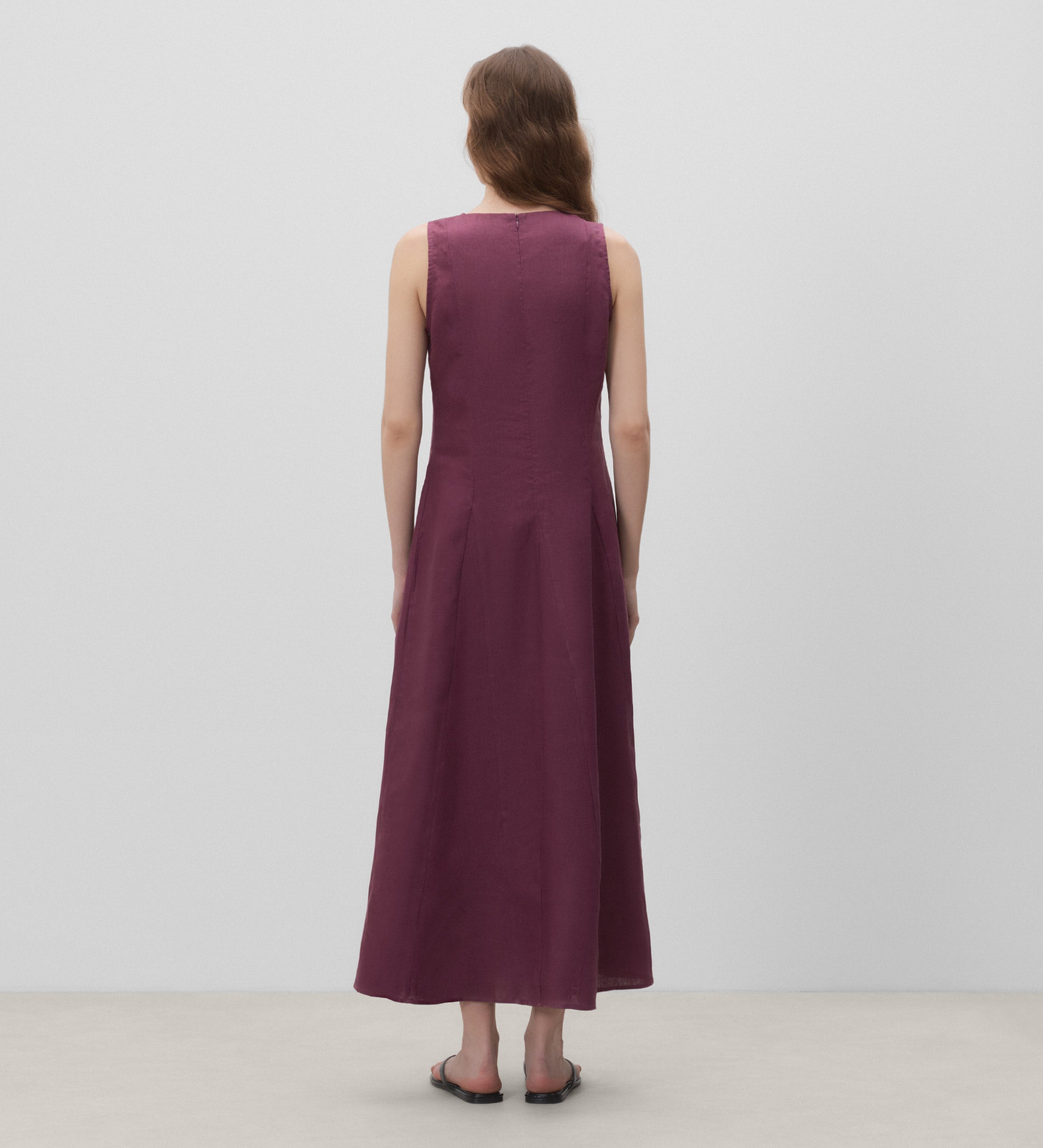 Vestido sisado godets